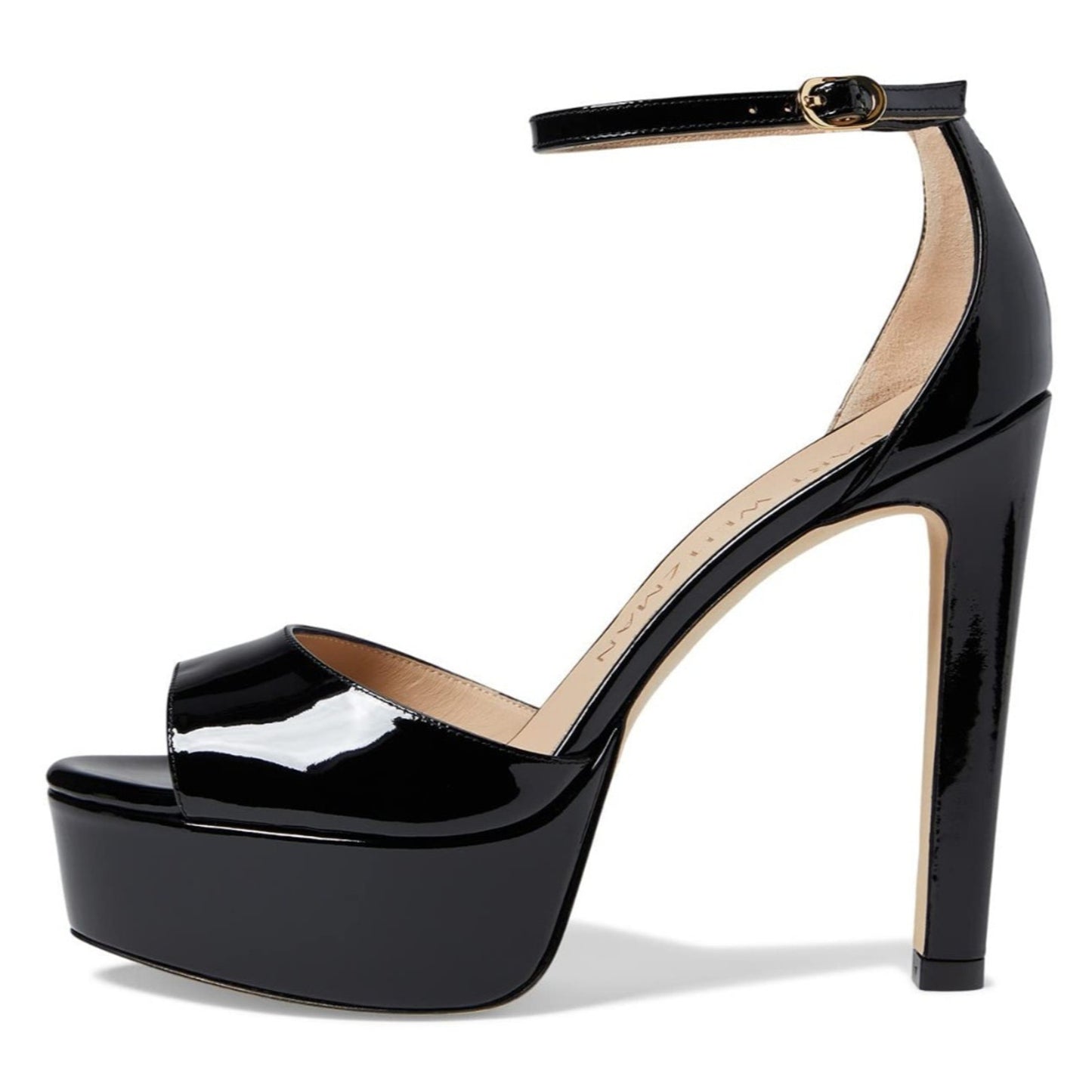 Stuart Weitzman Discoplatform Sandals Black Leather Women's Size 9.5 B