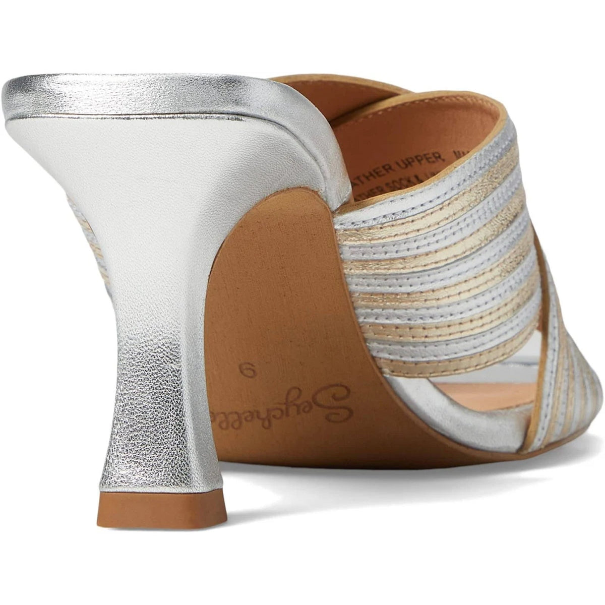 seychelles fleet Women's sandal heel metallic platinum Size 10 M