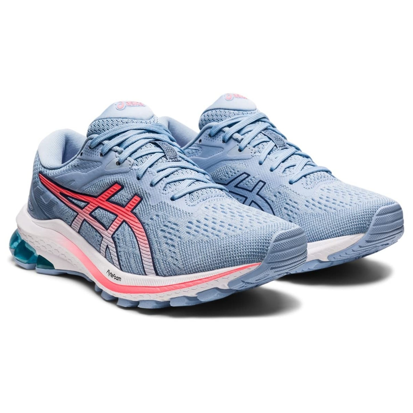 ASICS Women's Gt-1000 10 Running Shoes Soft Sky /Blazing Coral, Size 10