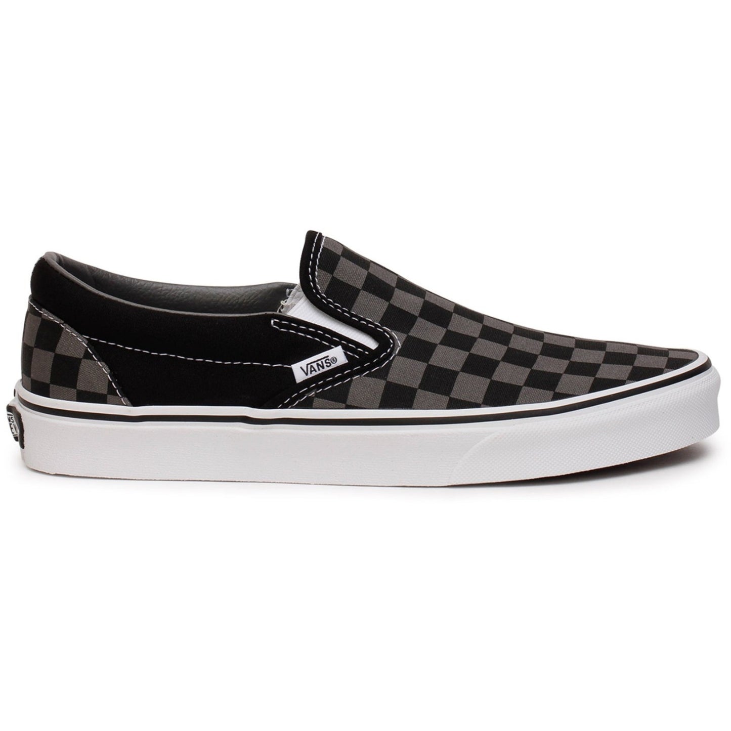 VANS CHECKERBOARD SLIP-ON Low Cut Men's Shoes Canvas Upper BLACK/PEWTER Size 12