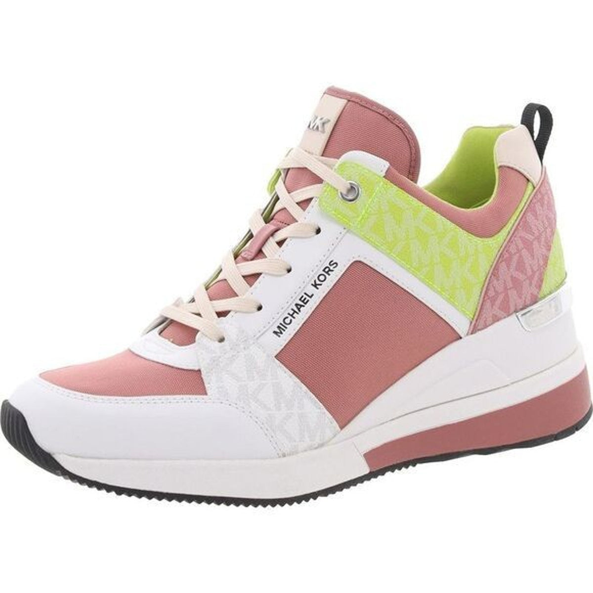 Michael Kors Georgie Trainer Rose Multi Wedges Sneakers Shoes Women's 7.5 M
