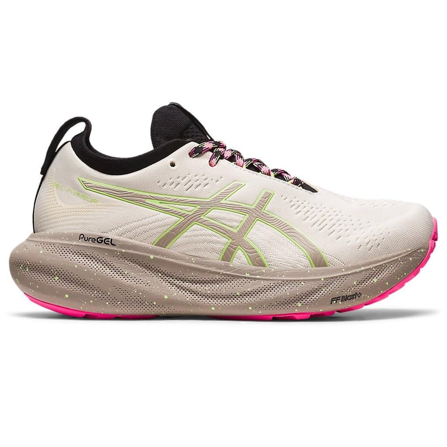 ASICS Women's Gel-Nimbus 25 Trail Running Shoes Nature Bathing/Lime Green 9.5 M