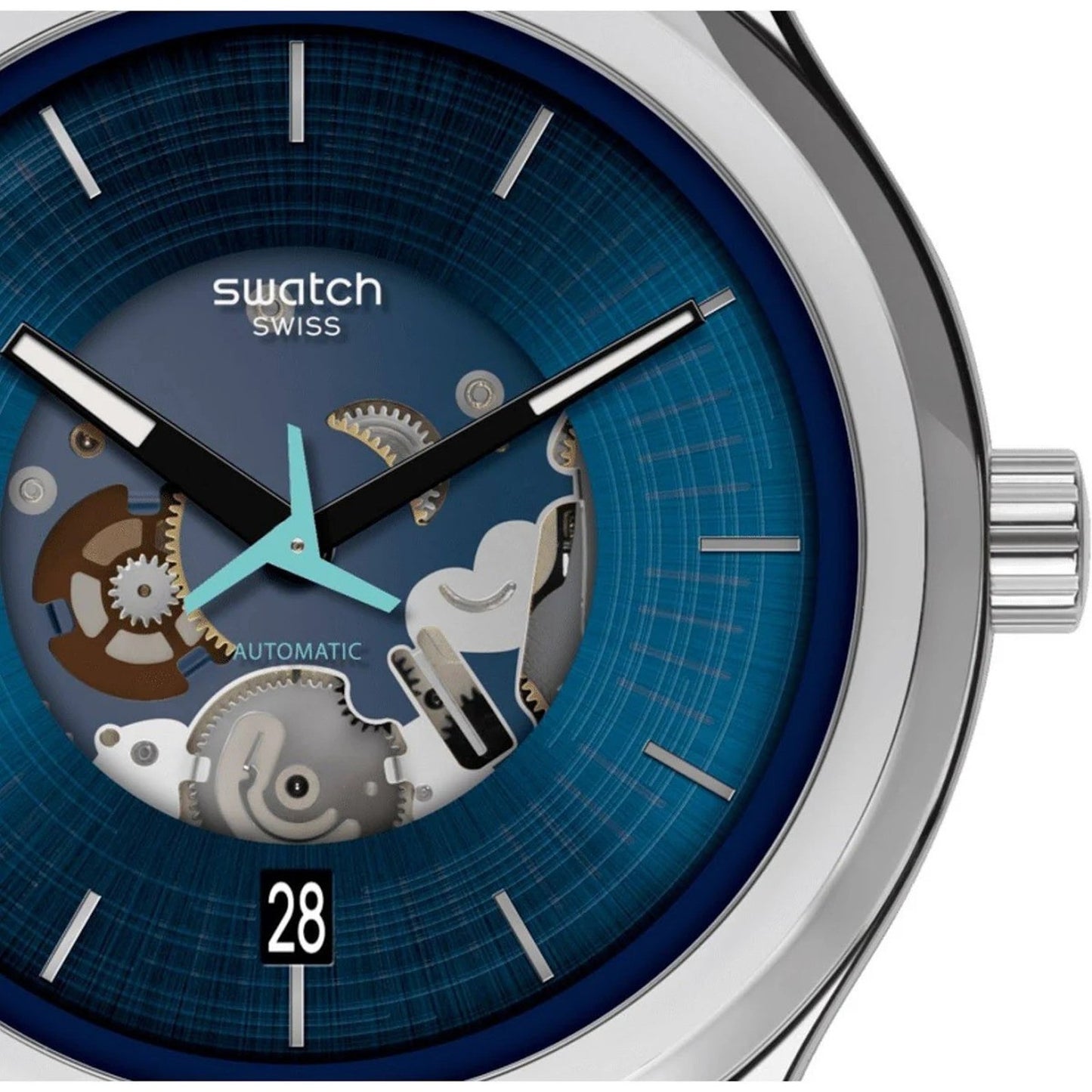 Swatch Irony Blurang Automatic Skeleton Quartz Watch Sistem51 Model YIS430 New