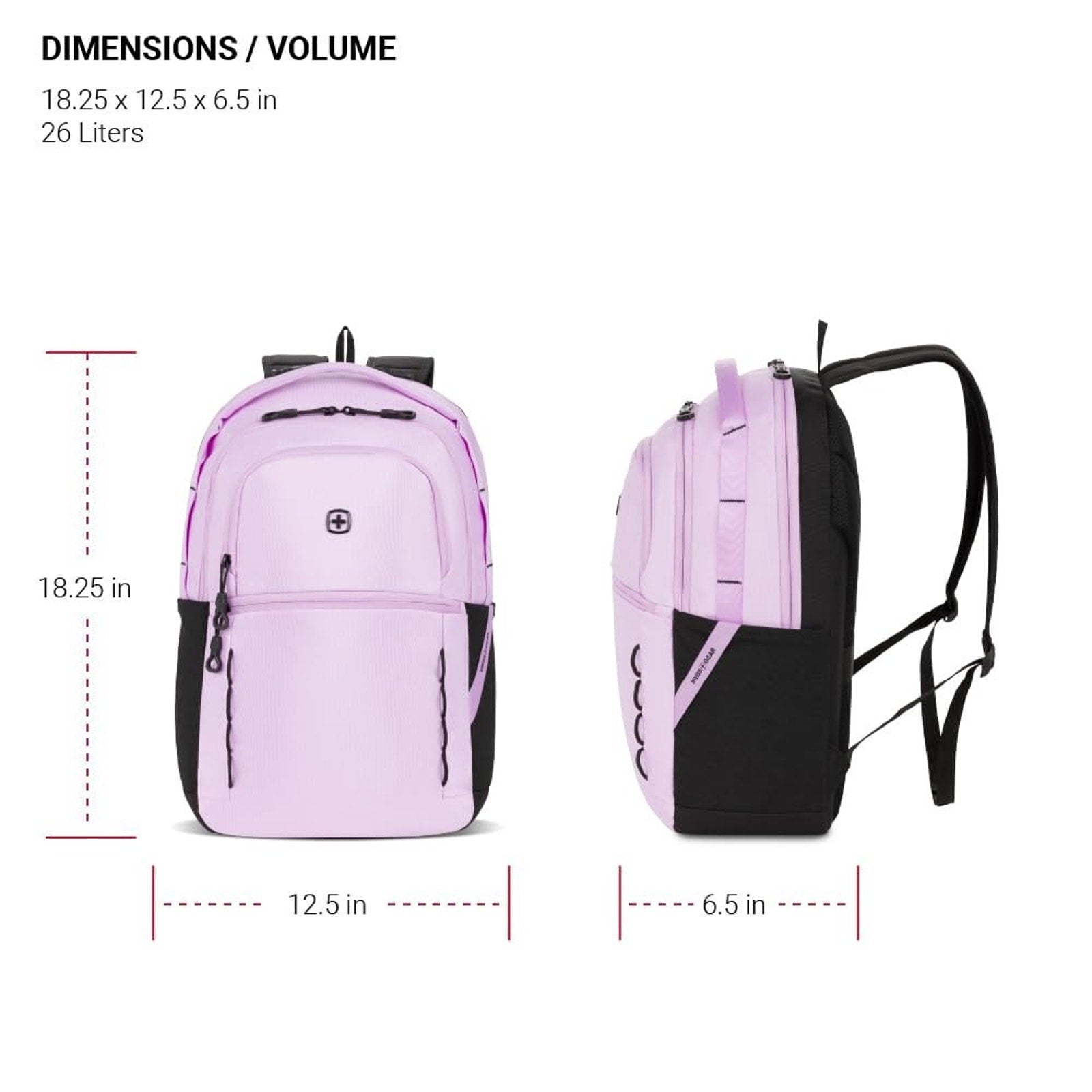 SwissGear Versa Laptop Backpack, Pastel Lilac, 18.25"x12.5"x6.25" SWISSGEAR