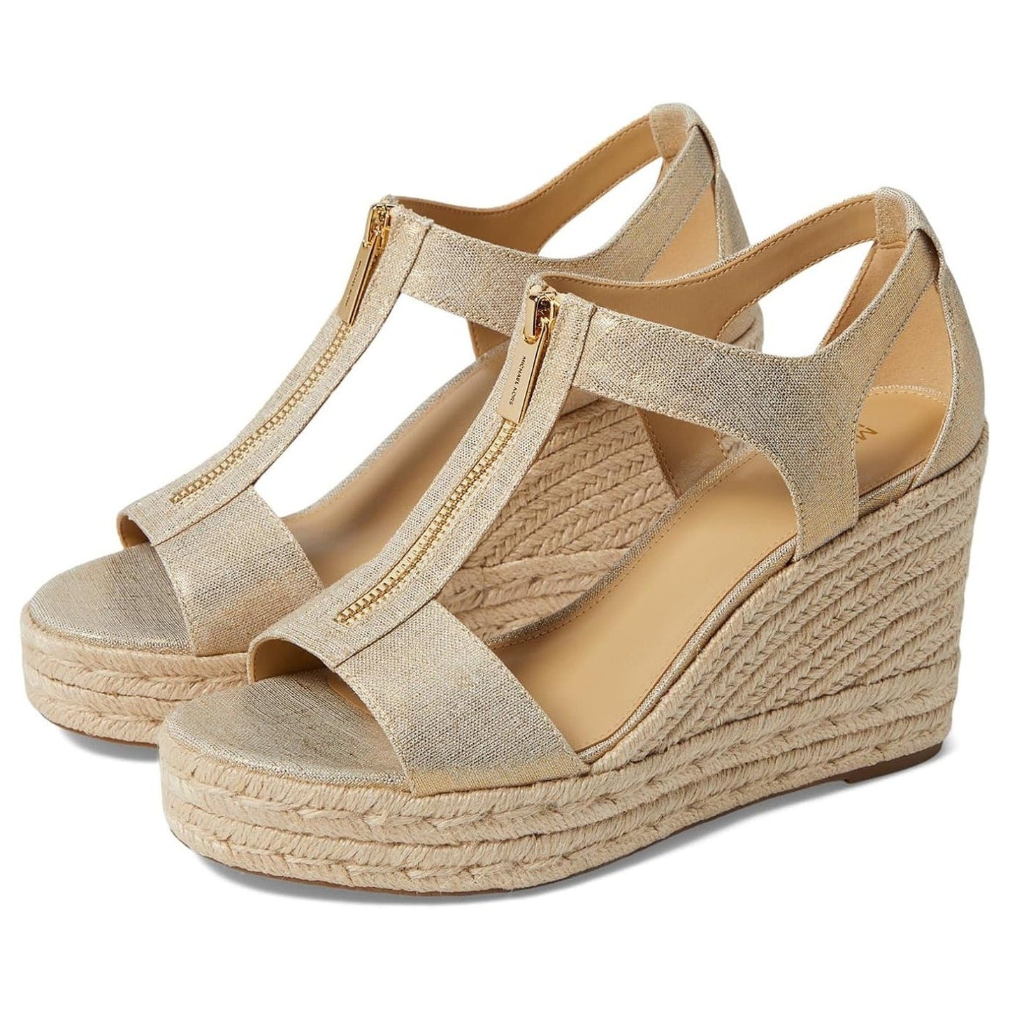Michael Kors Sandals Womens 9.5M Berkley Espadrille Brown Casual Wedge Heels NEW Michael Kors