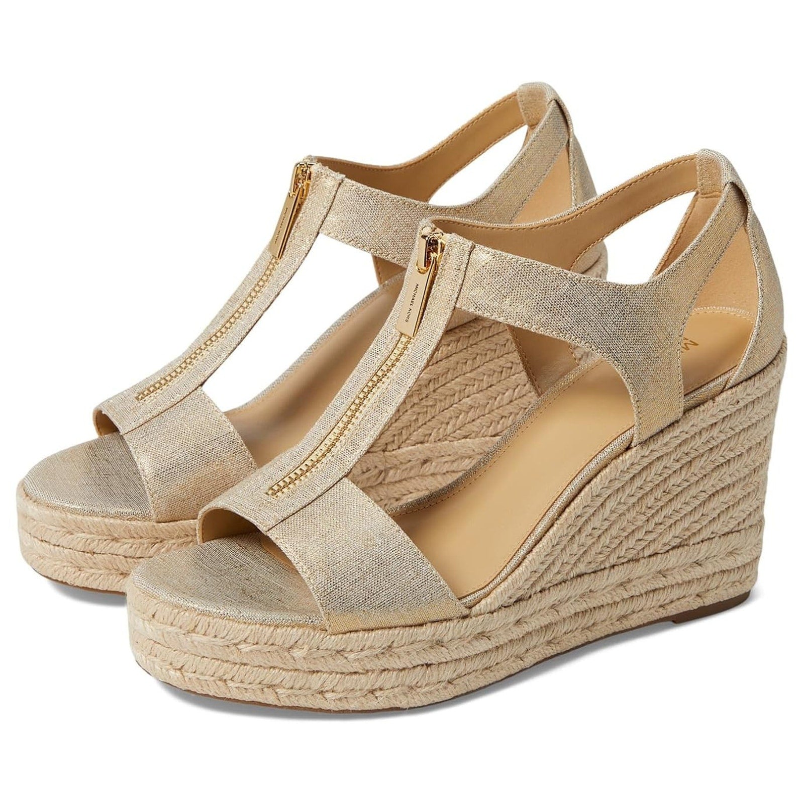 Michael Kors Sandals Womens 9.5M Berkley Espadrille Brown Casual Wedge Heels NEW Michael Kors