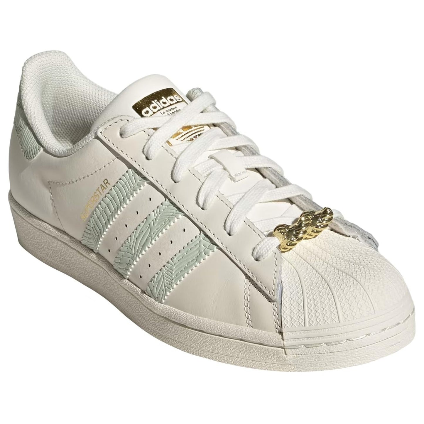 Adidas Women's Superstar W Sneakers Off White/Linen Green HQ6963 Size 8
