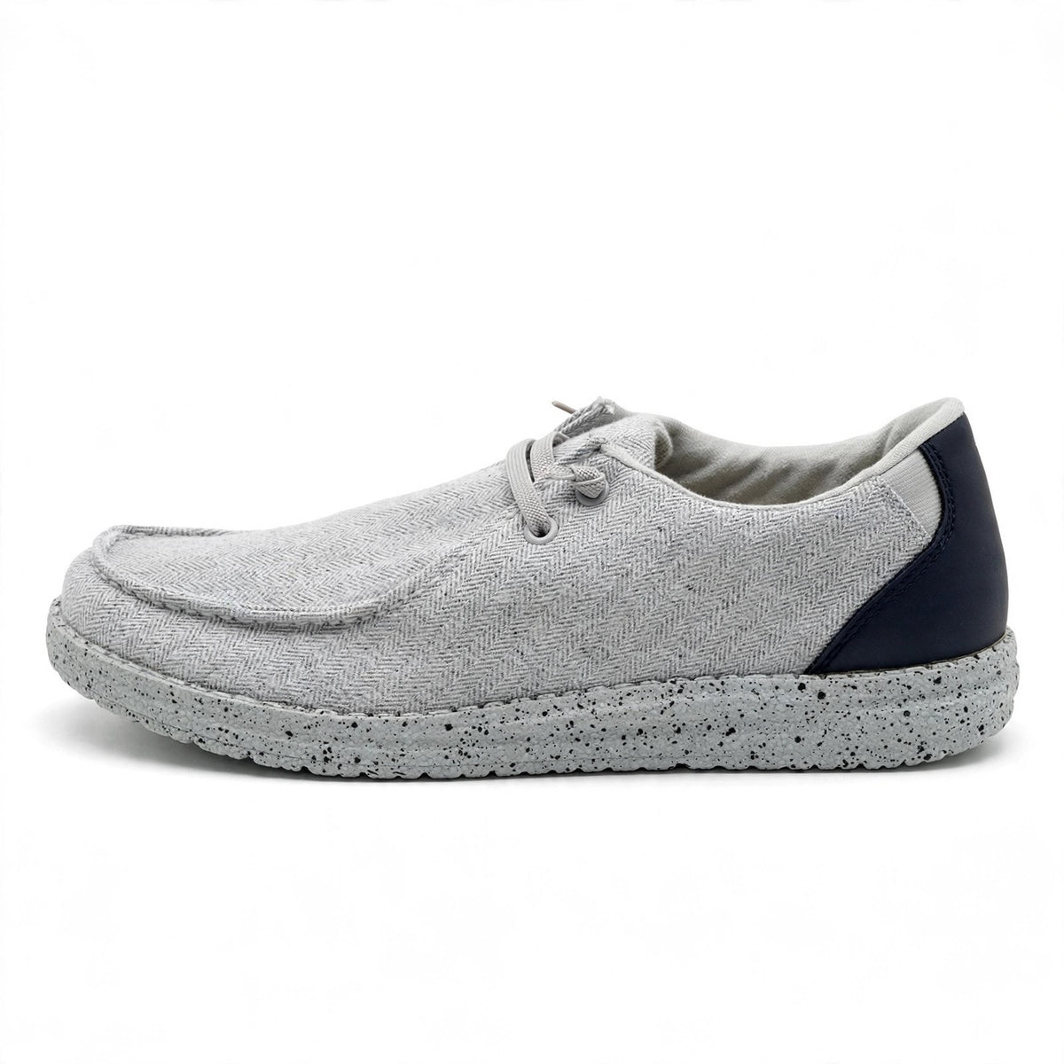 Pamray Mens Slip On Casual Shoes Light Grey Woven Size 11.5