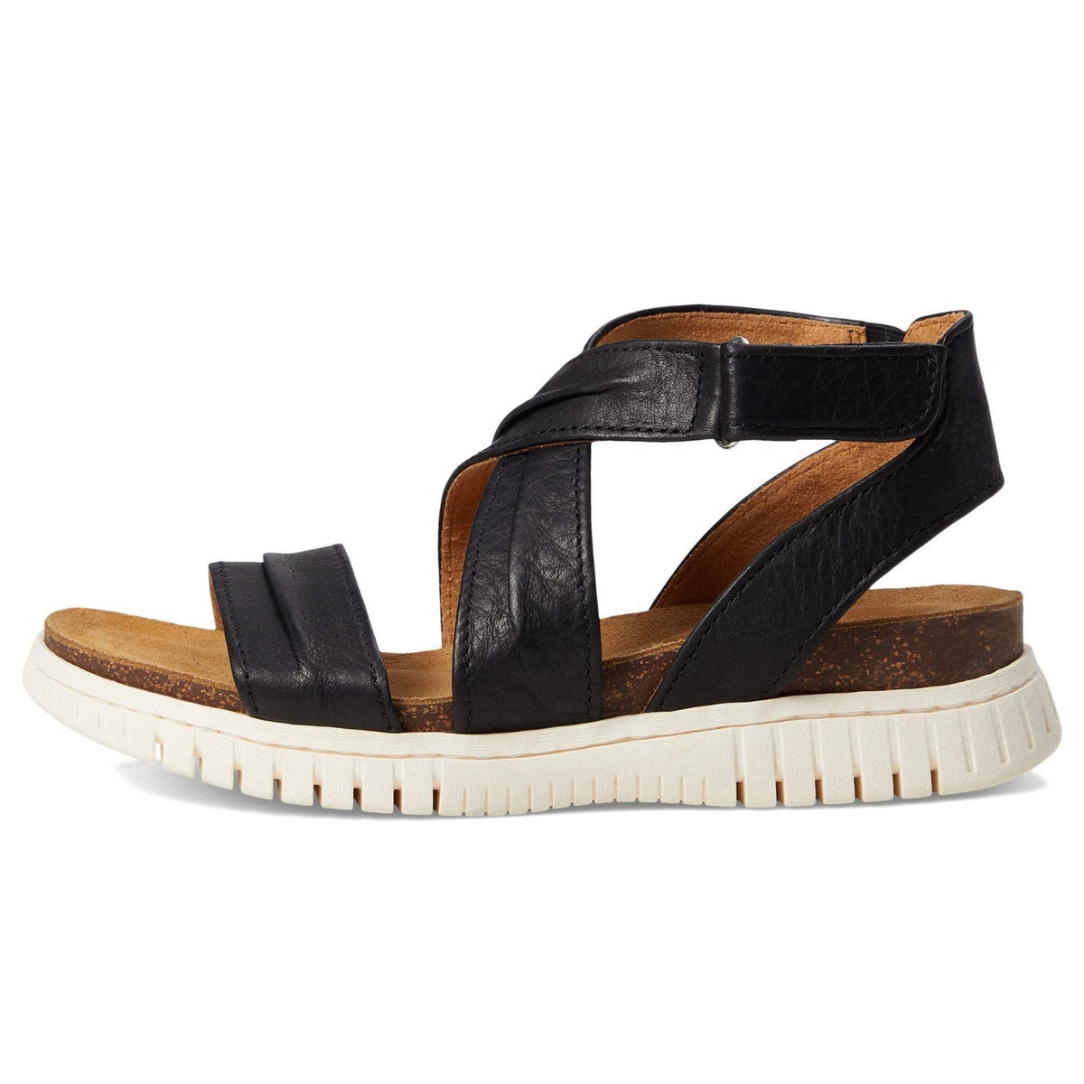 Comfortiva Calvina Womens Black Wide Leather Sandals Shoes Size 8.5 Wide