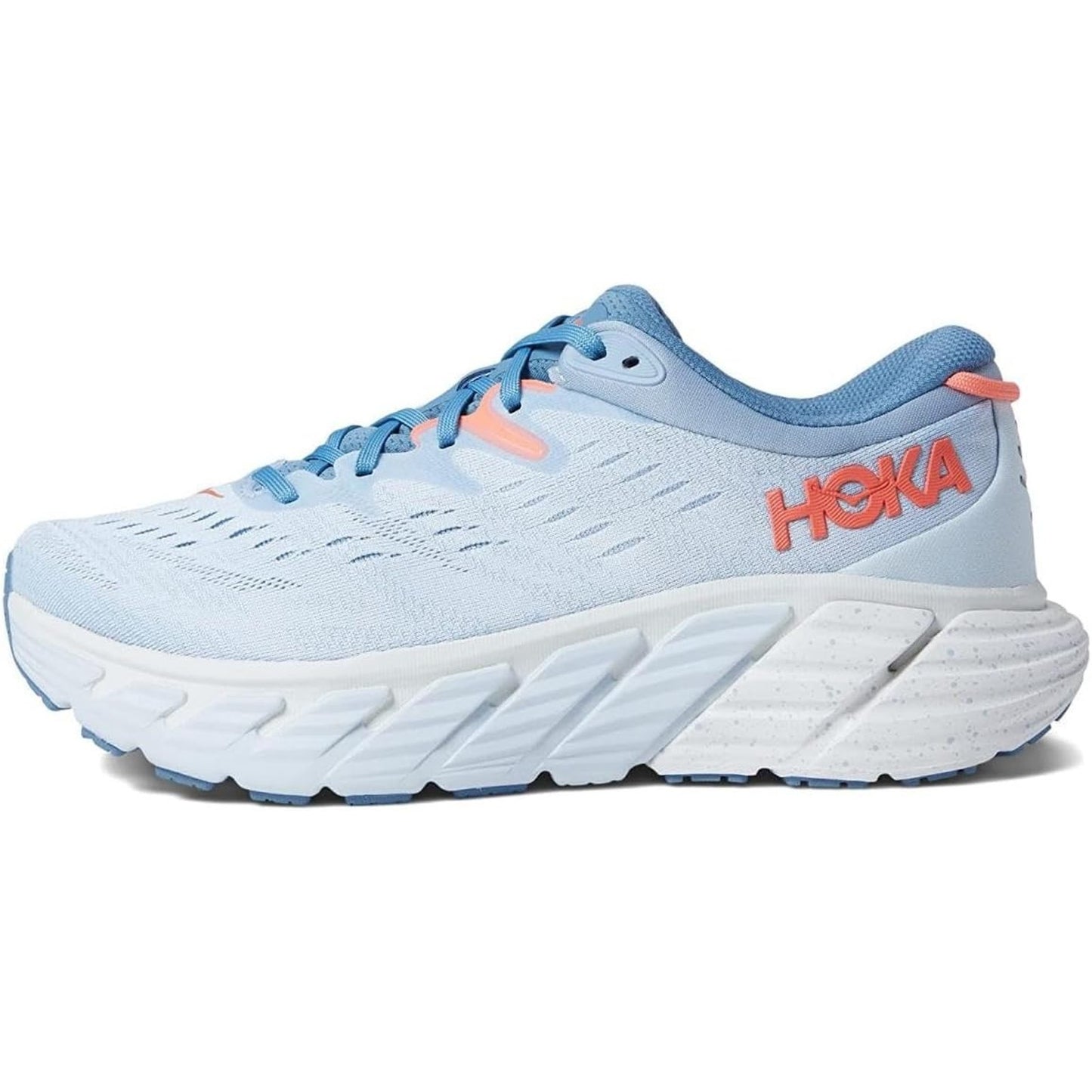 Hoka One Gaviota 4 Womens Running Shoes Size 6.5 Wide Blue Fog Plein Air