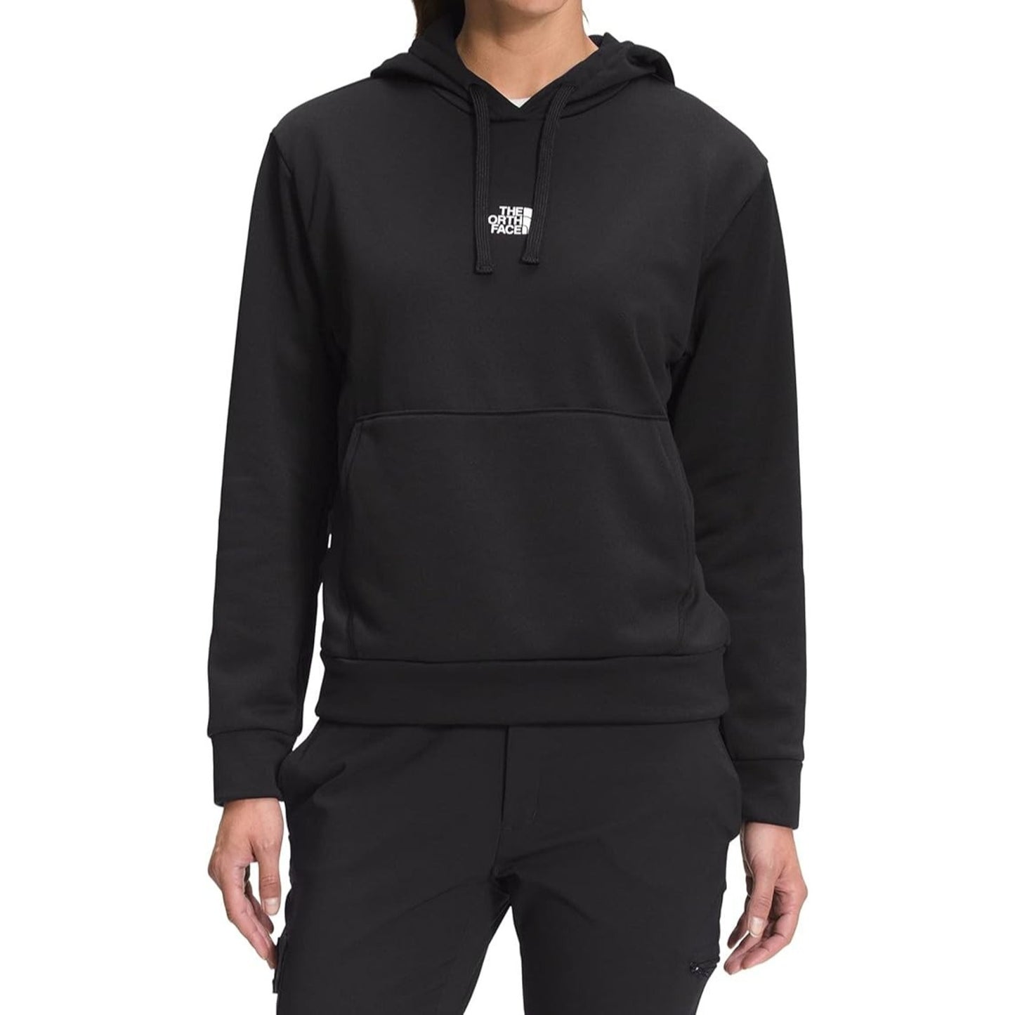 THE NORTH FACE Women's Exploration Pullover Hoodie, TNF Black/TNF White Logo, L