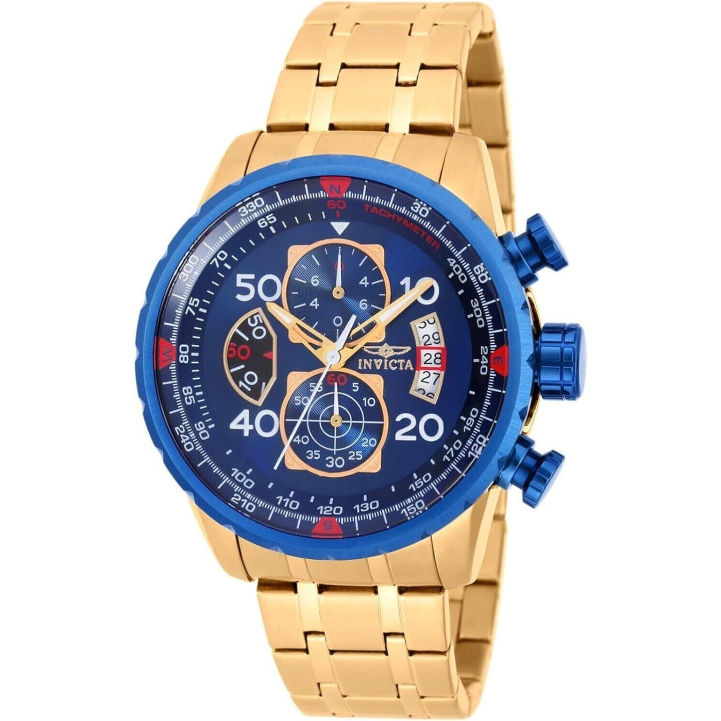 Invicta Men's 19173 Aviator Analog Display Japanese Quartz Gold Watch