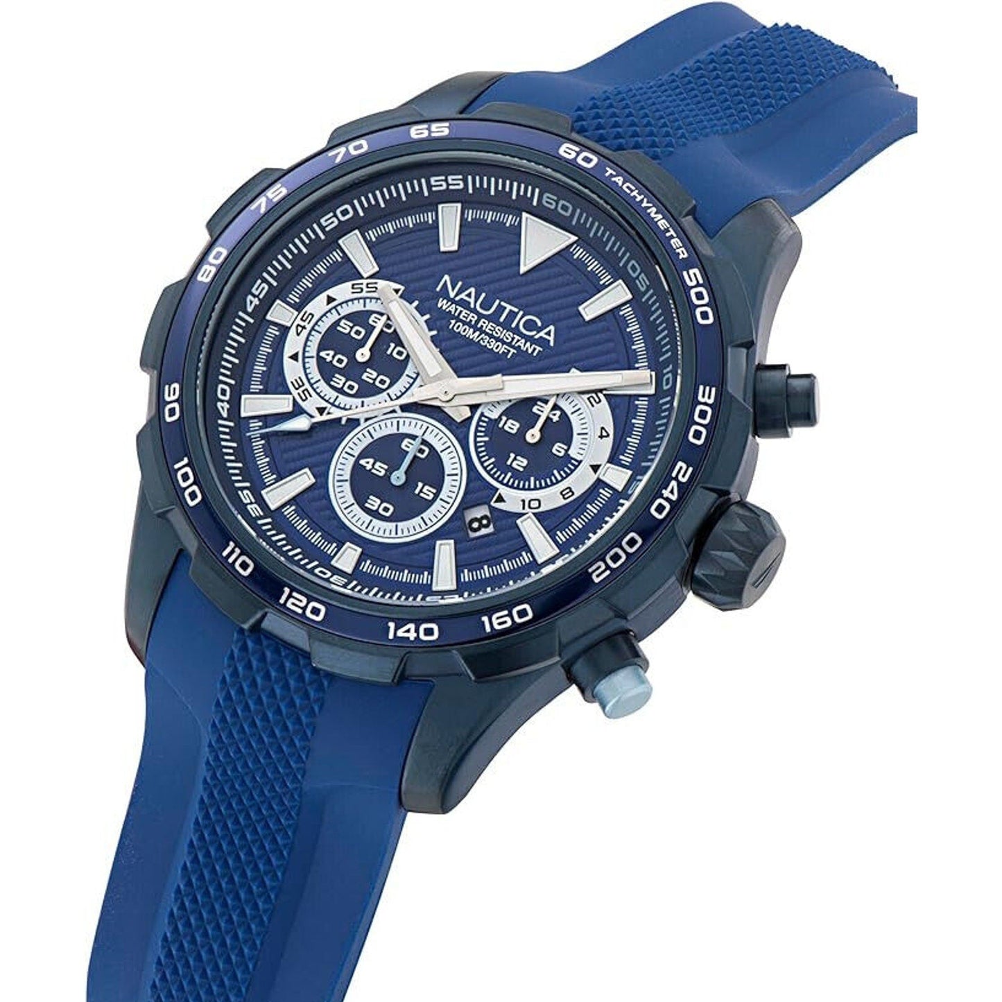 Nautica Chrono Blue Silicone Strap Watch 46mm Stainless steel NAPNSF305 NST Nautica