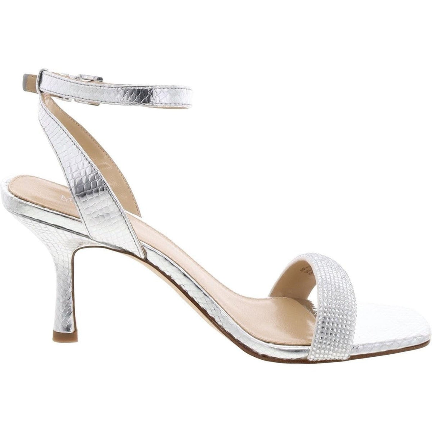 Michael Kors Carrie 75mm Rhinestone-Embellished Women's Leather Sandals Size 8.5 Michael Kors