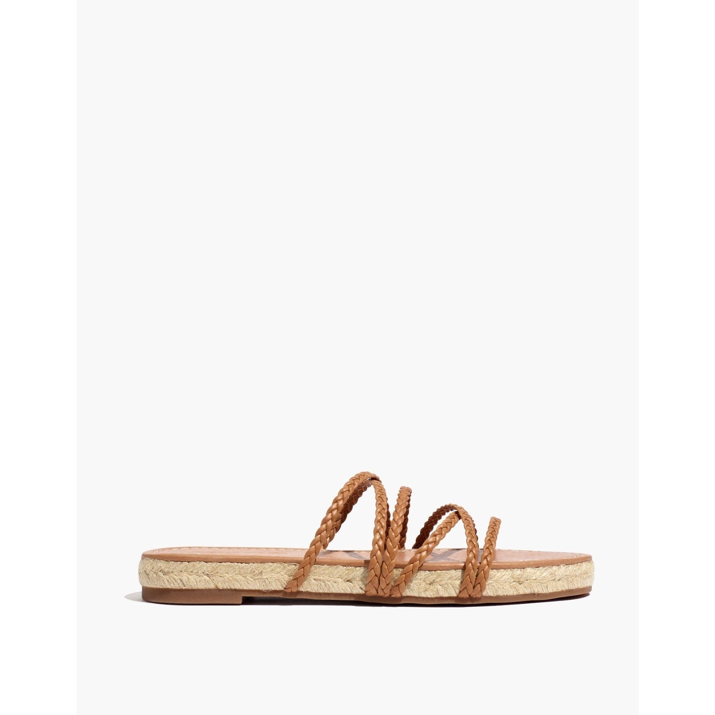 Madewell The Kathryn Espadrille Slide Sandal in Brown Leather Size 8 M Braided