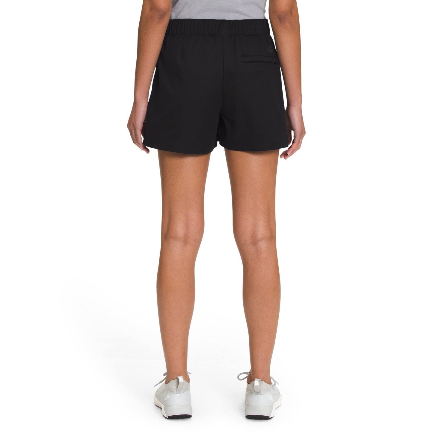 THE NORTH FACE Women Size 4 Reg Black Standard Side Zip 4" Shorts Relaxed Fit