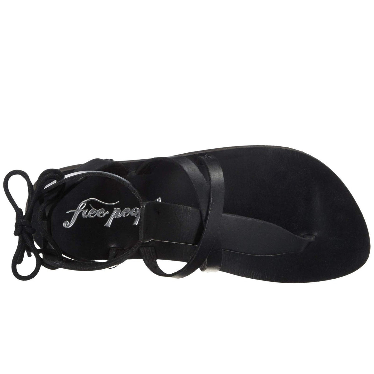 Free People Vacation Day Wrap Sandal Black Leather Size 39.5 EU/US 9 M