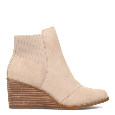 TOMS Women's Sadie Ankle Wedge Suede Booties Sand Suede Size 11 NEW TOMS
