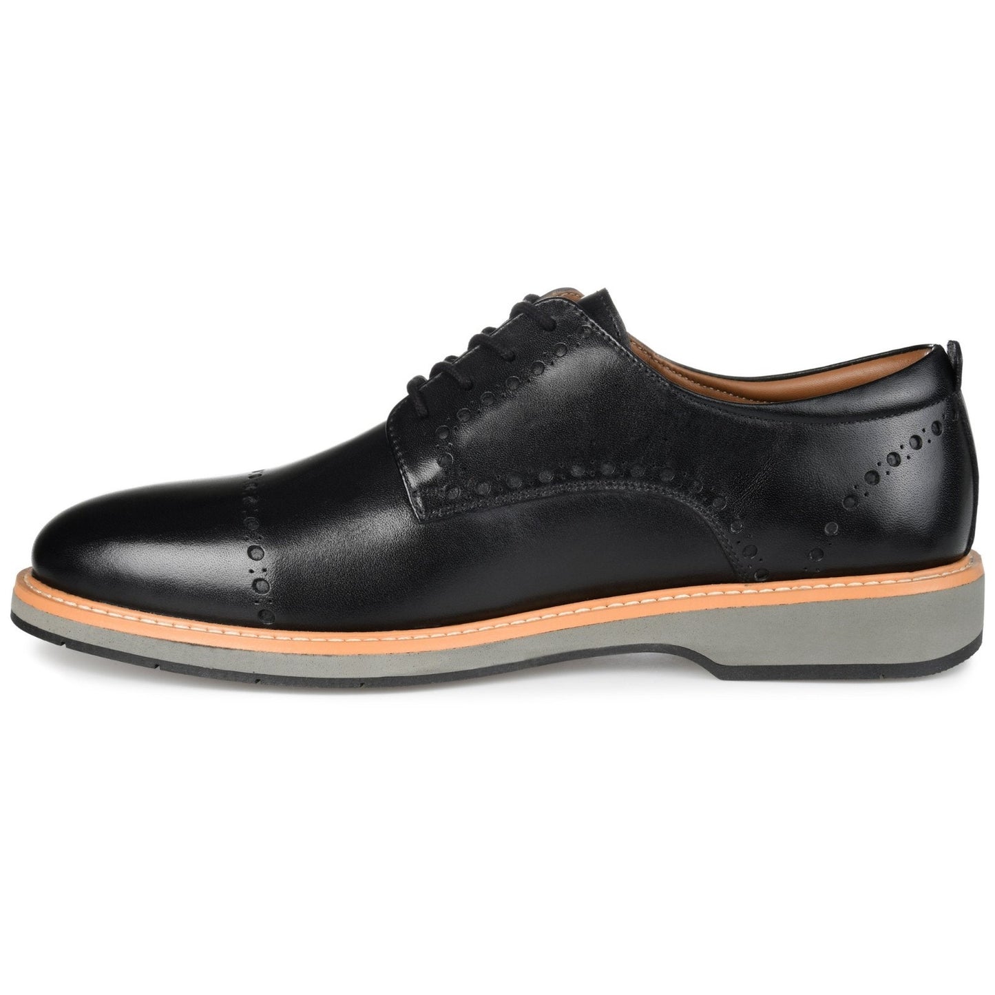 Thomas & Vine Mens Fremont Cap Brogue Derby Shoe Comfort Lace Up Black SZ 8.5 M