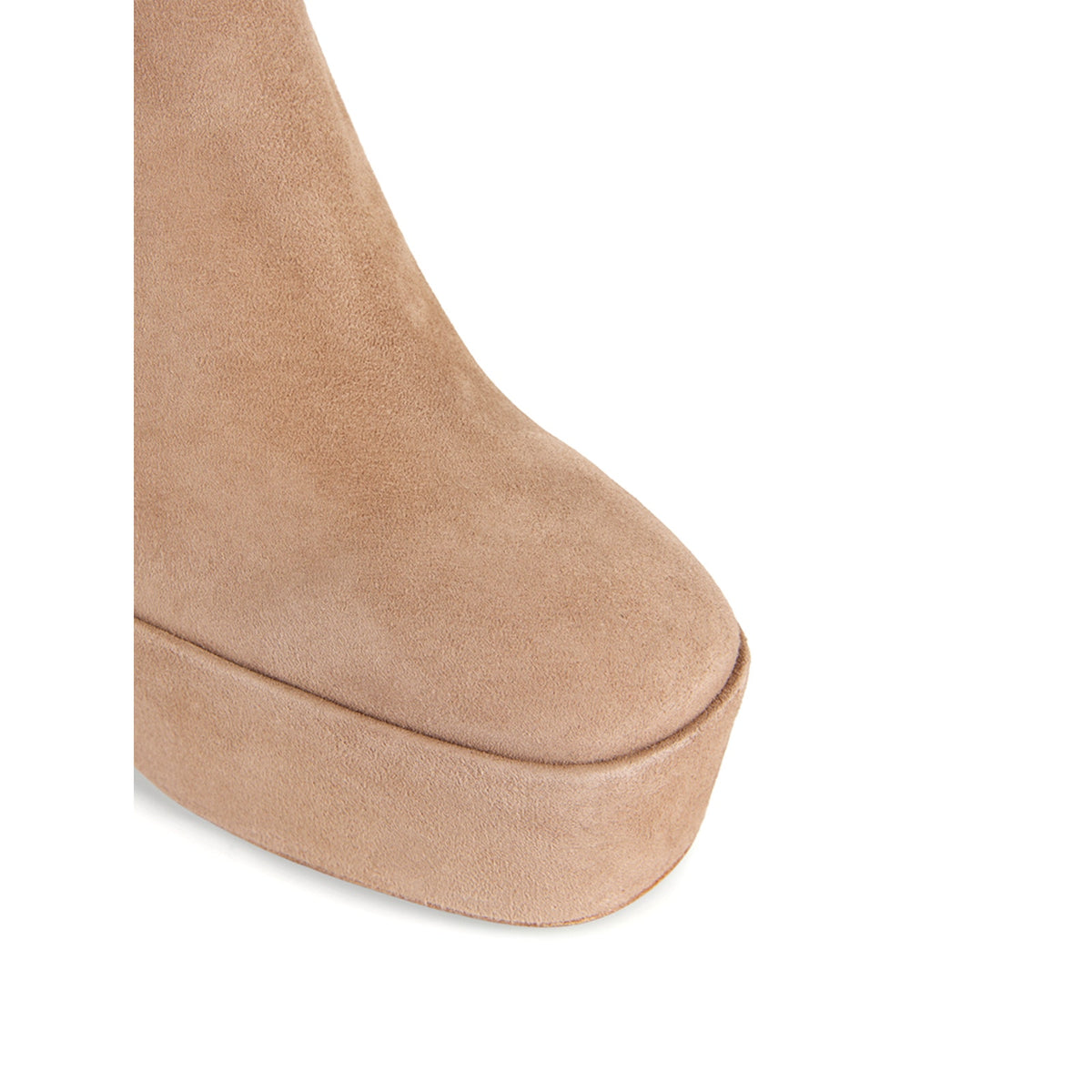 Stuart Weitzman Women's Skyhigh 145 Stuart Platform Boot Cashmere Beige Size 9