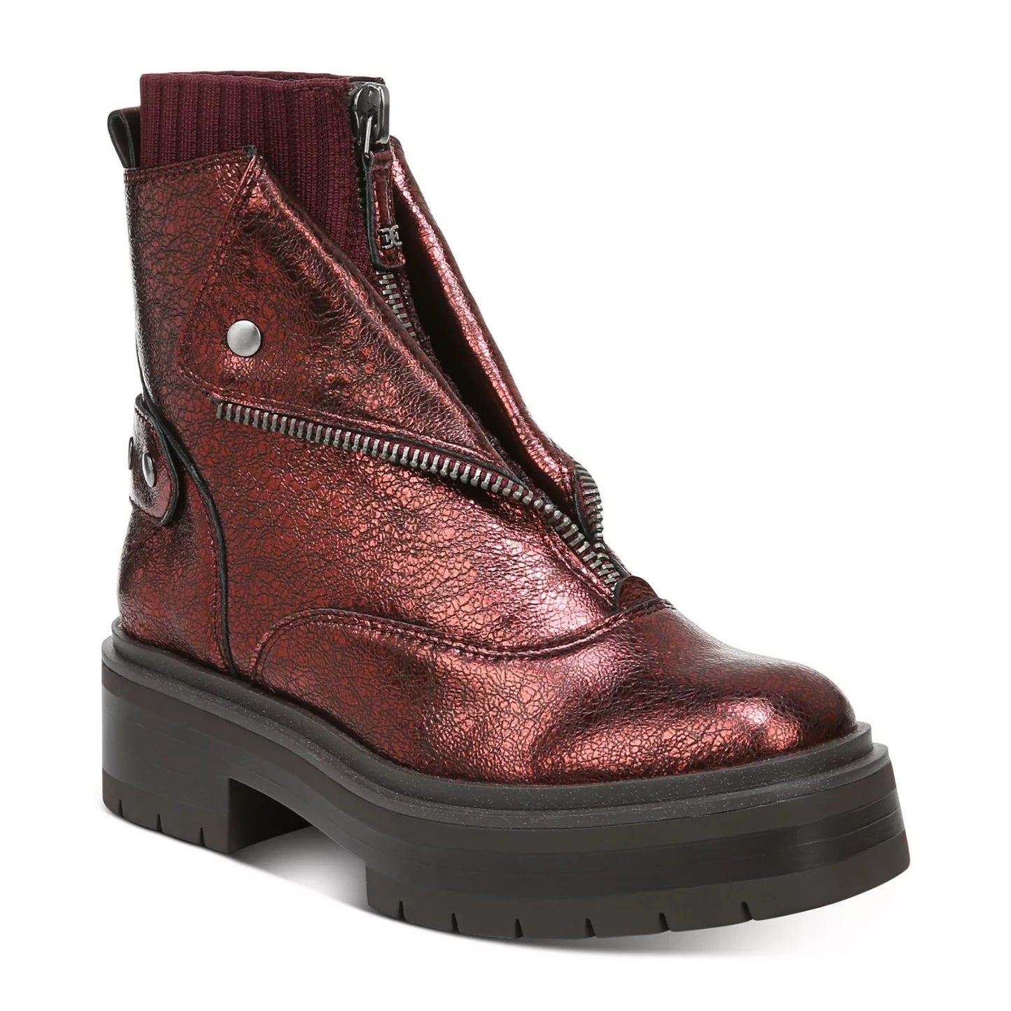 Sam Edelman Linds Chelsea Boot Bordeaux Distressed Leather Women's US Size 9.5 M
