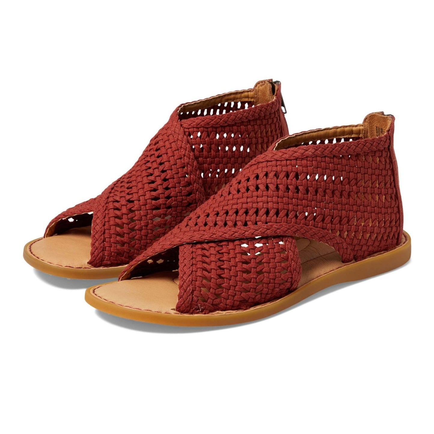 Born Womens Iwa Mac Cross-Front Sandals US 8 M EU 38.5 Rust Fabric