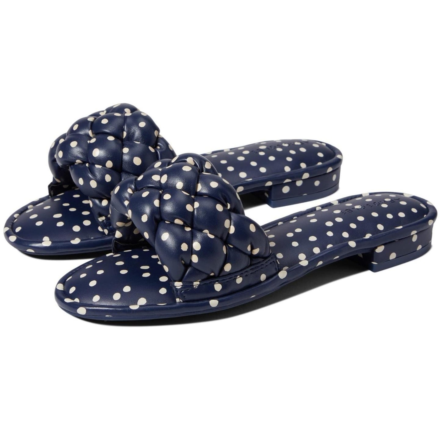 Aerosoles Jerome Slide Sandal In Navy/ Eggshell Polka Dot 11 B M