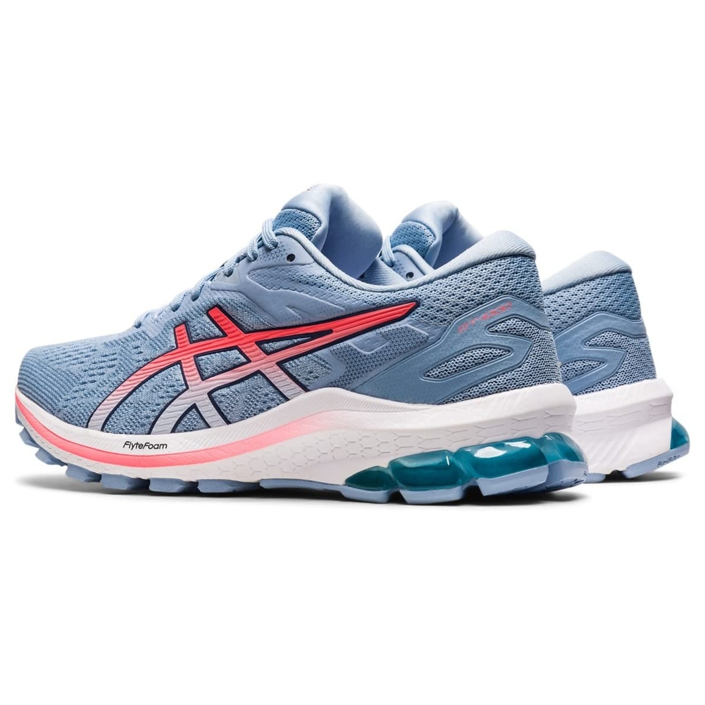 ASICS Women's Gt-1000 10 Running Shoes Soft Sky /Blazing Coral, Size 10