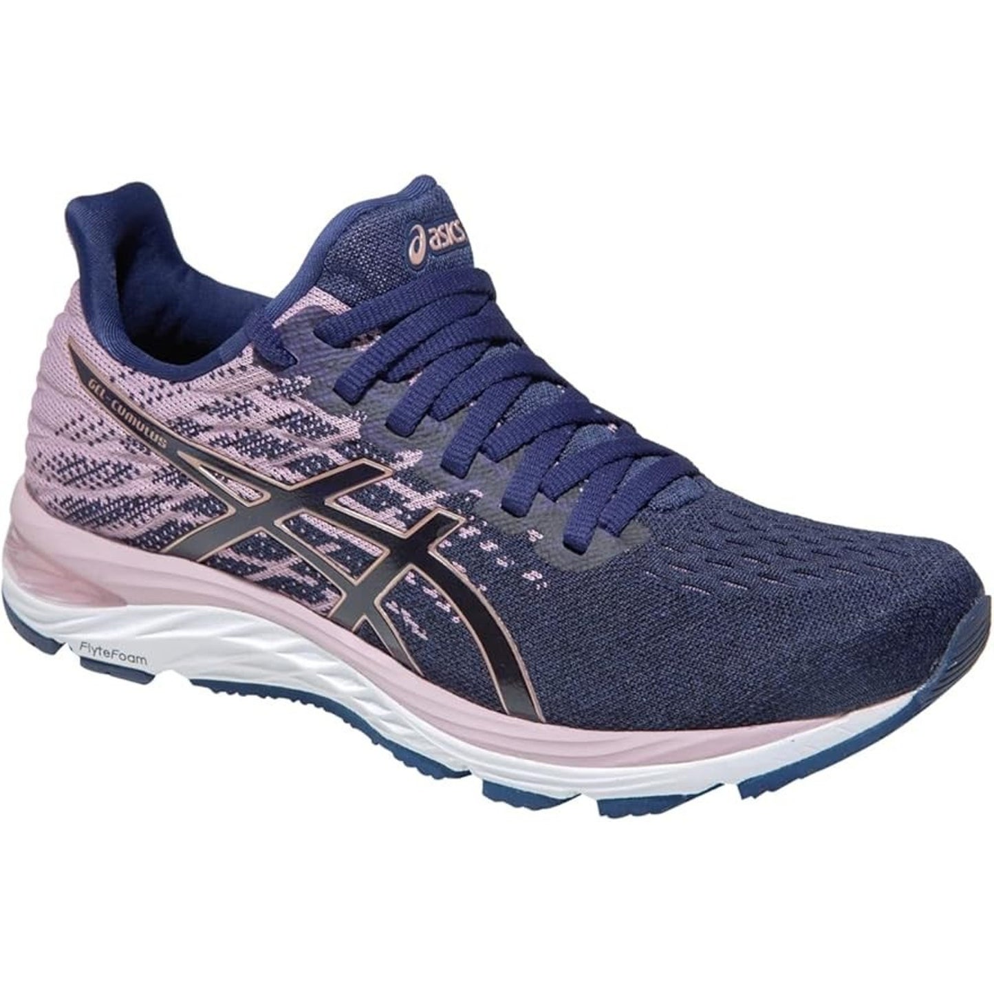 ASICS Womens Gel-Cumulus 21 Knit Running Shoes Peacoat/Rose Gold Sneaker Size 6