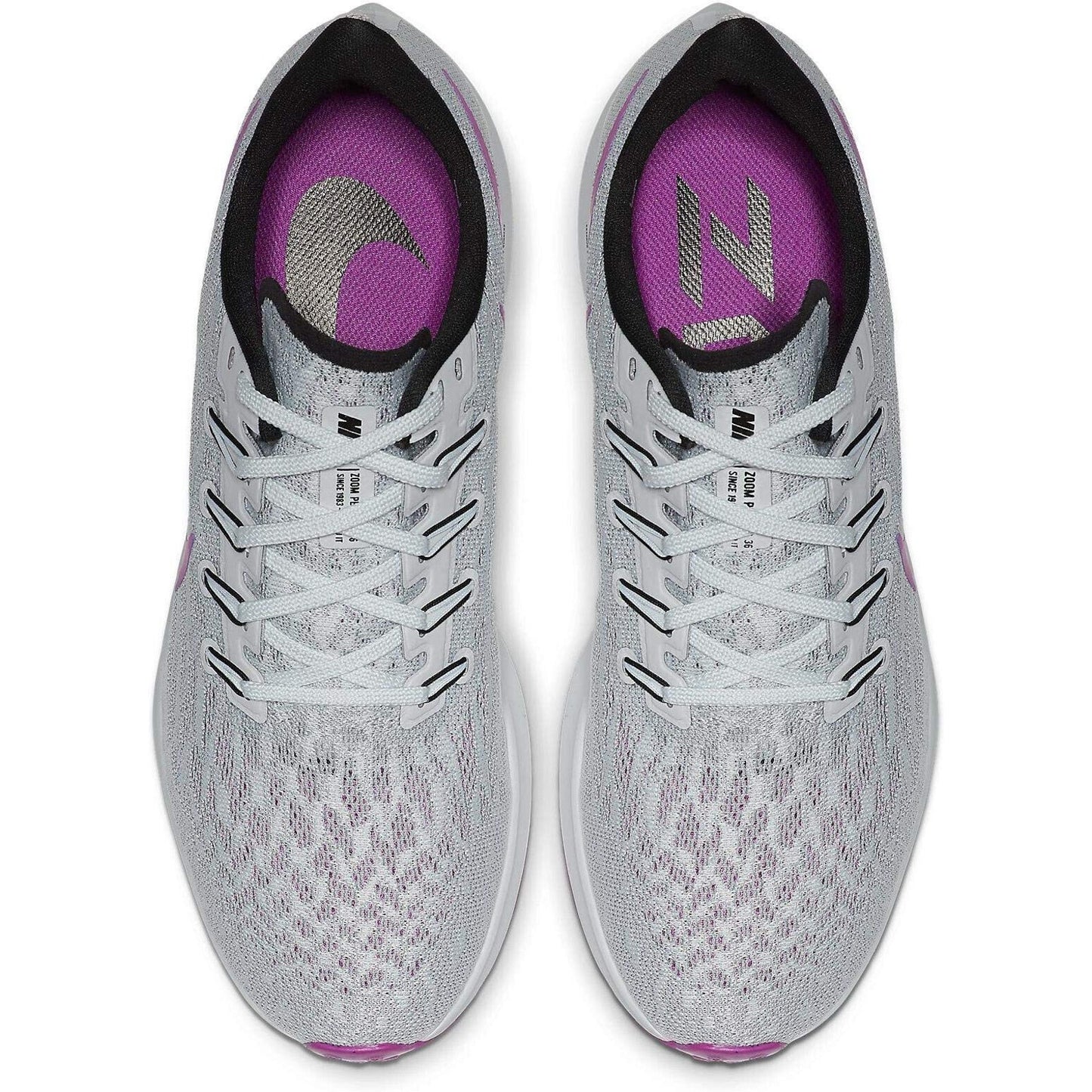Nike Men Air Zoom Pegasus 36 Running Shoes Pure Platinum/Hyper Violet Men 10 US