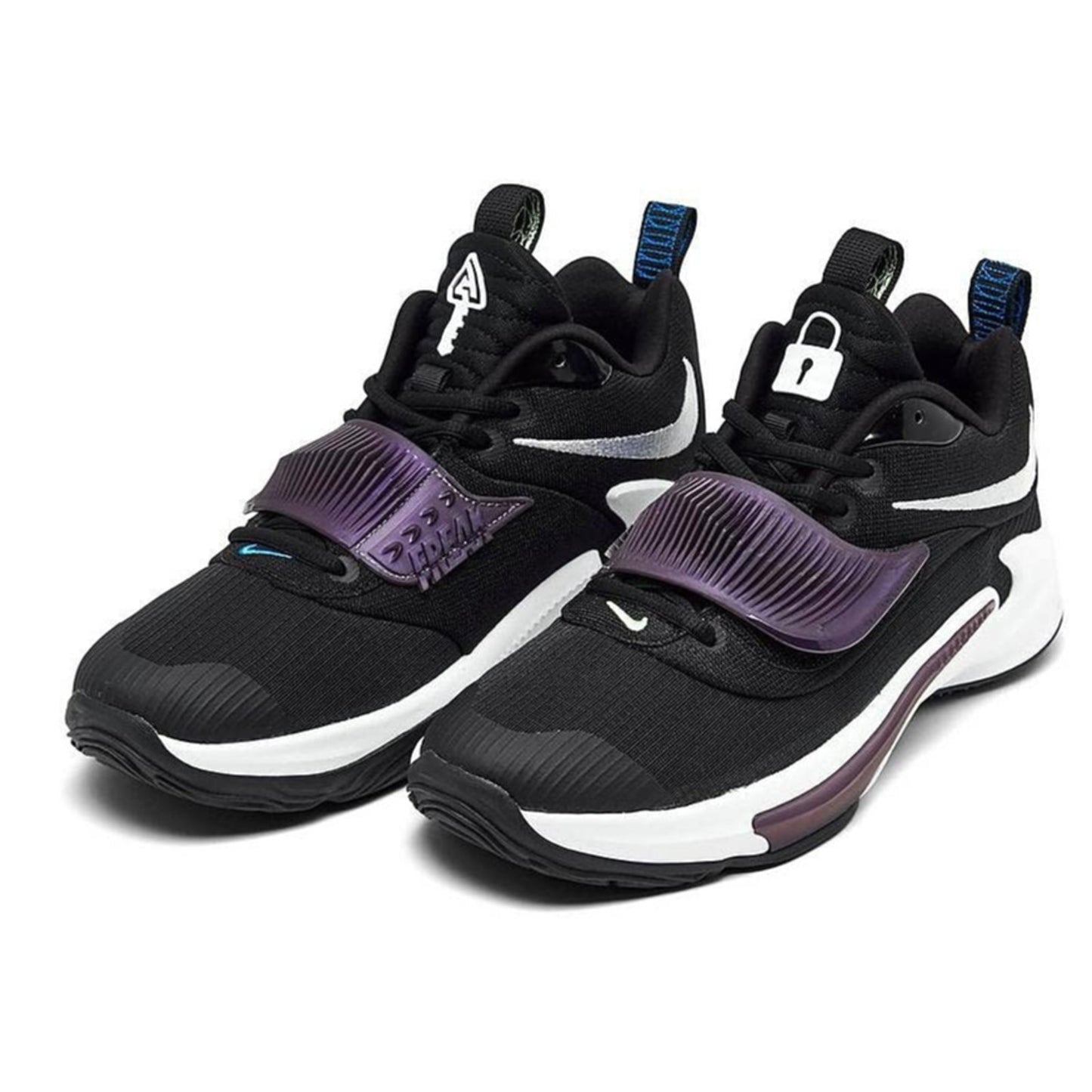 Nike Zoom Freak 3 Running Shoes Grade-School 5Y Black White Black Basketball