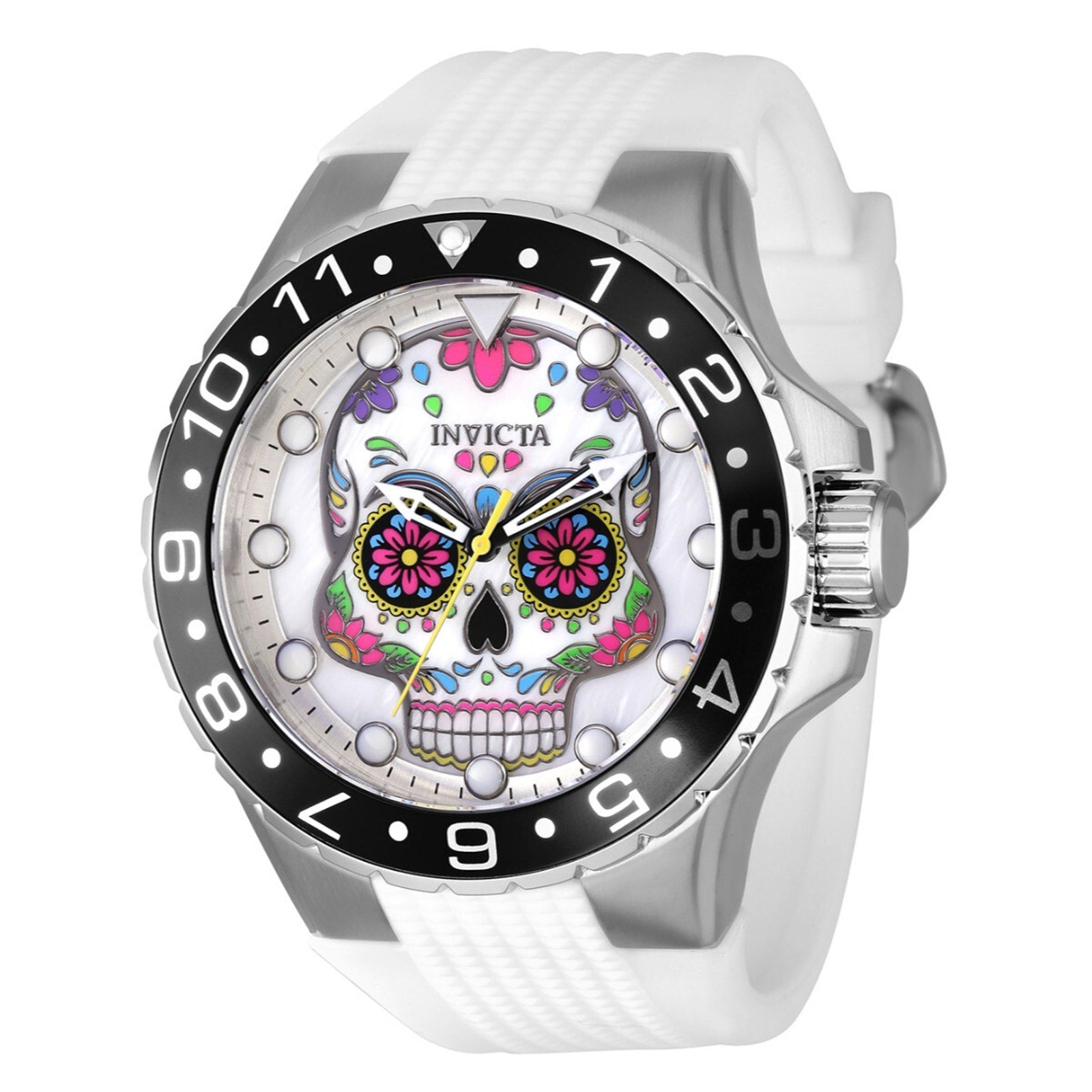 Invicta Men's 50mm AVIATOR Dia De Los Muertos Quartz MOP Skull Dial Watch 36853 Invicta