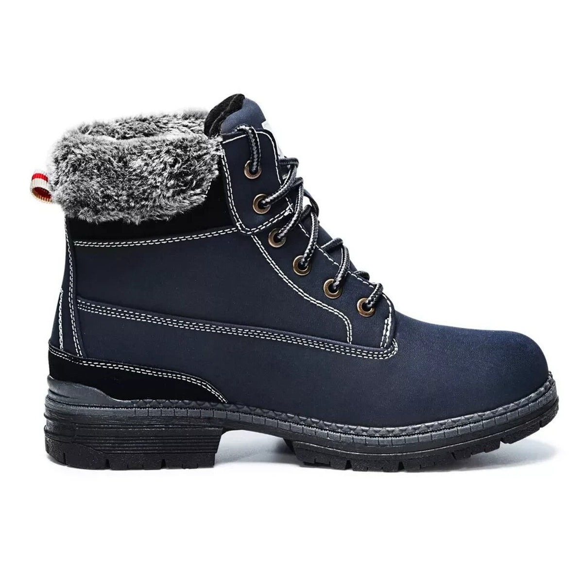 Cestfini Women's Ankle Hiking Winter Snow Boots Black/Blue Size 9