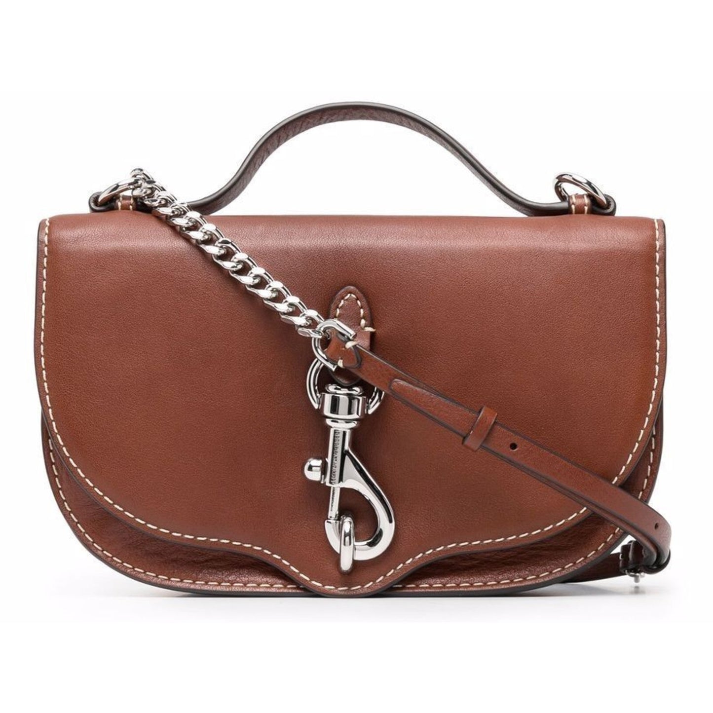 New! Rebecca Minkoff Megan half-moon crossbody bag Brown calf leather
