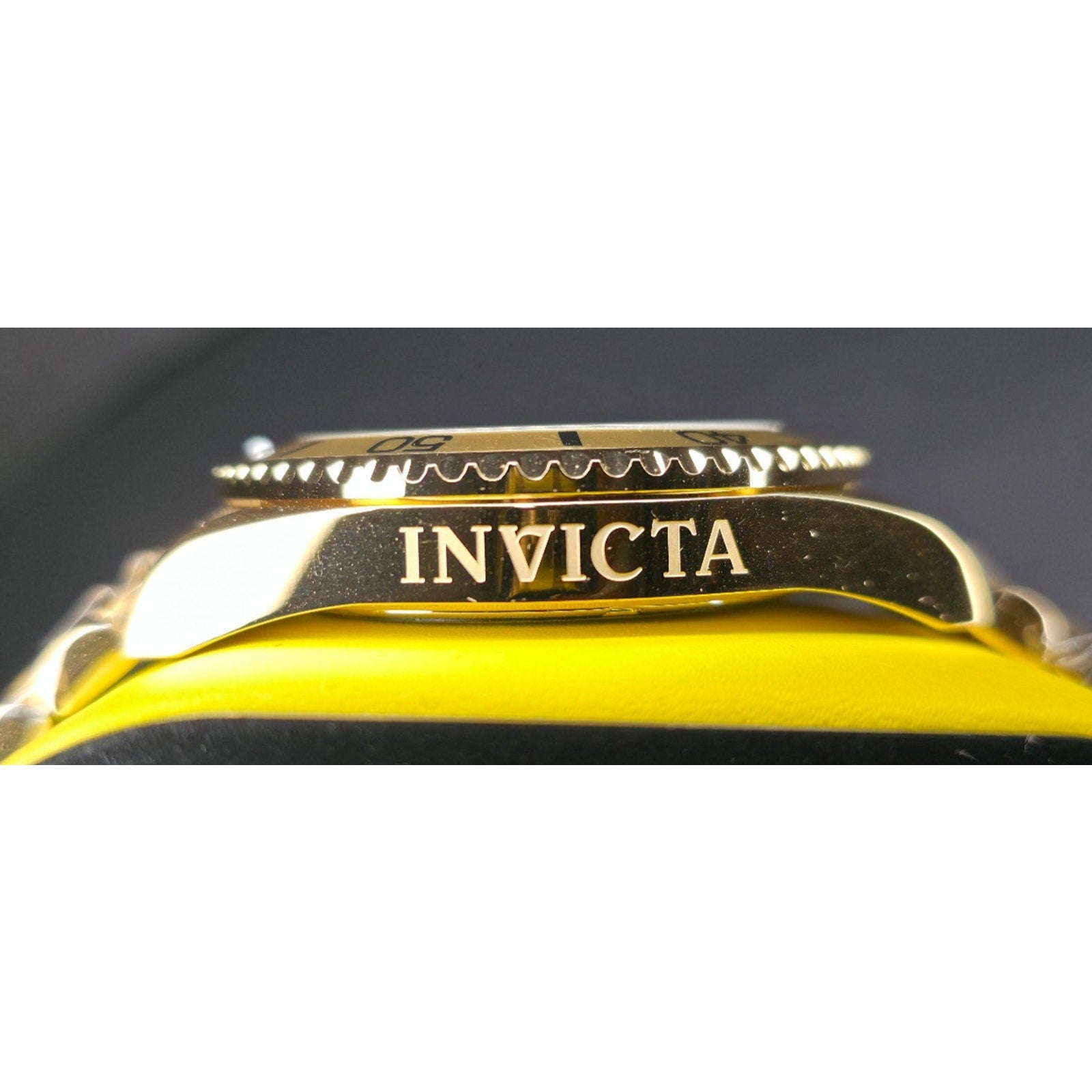 Invicta Pro Diver Titan Men's Luxury Watch Chrono Gold Dial - 43mm, Gold Invicta