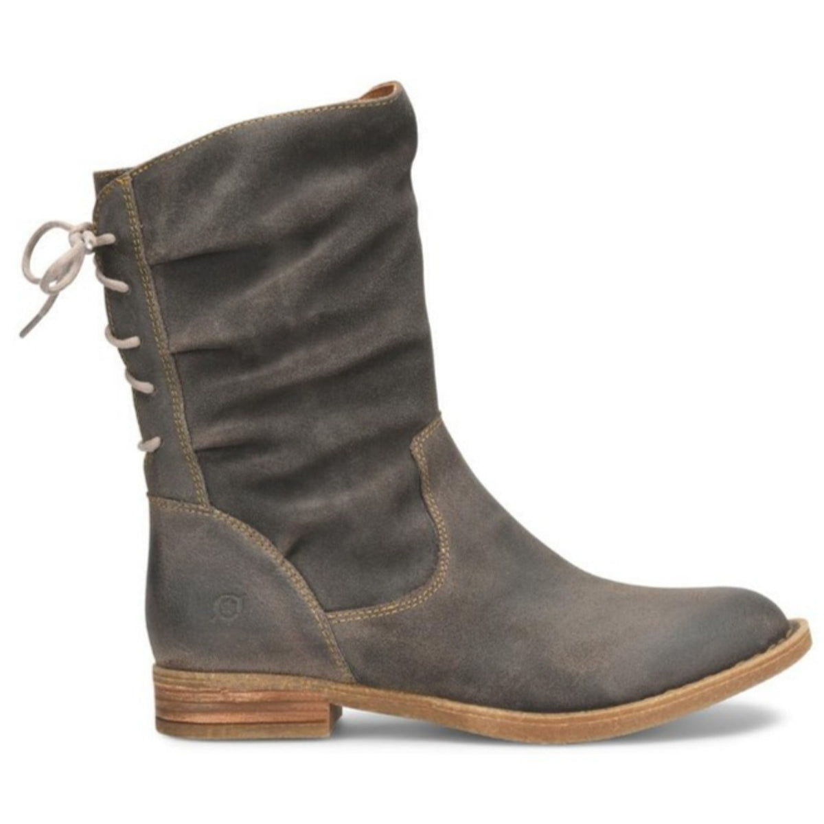 Born Shasta Corset women's boots Dark Grey Leather Suede Size 7.5 M
