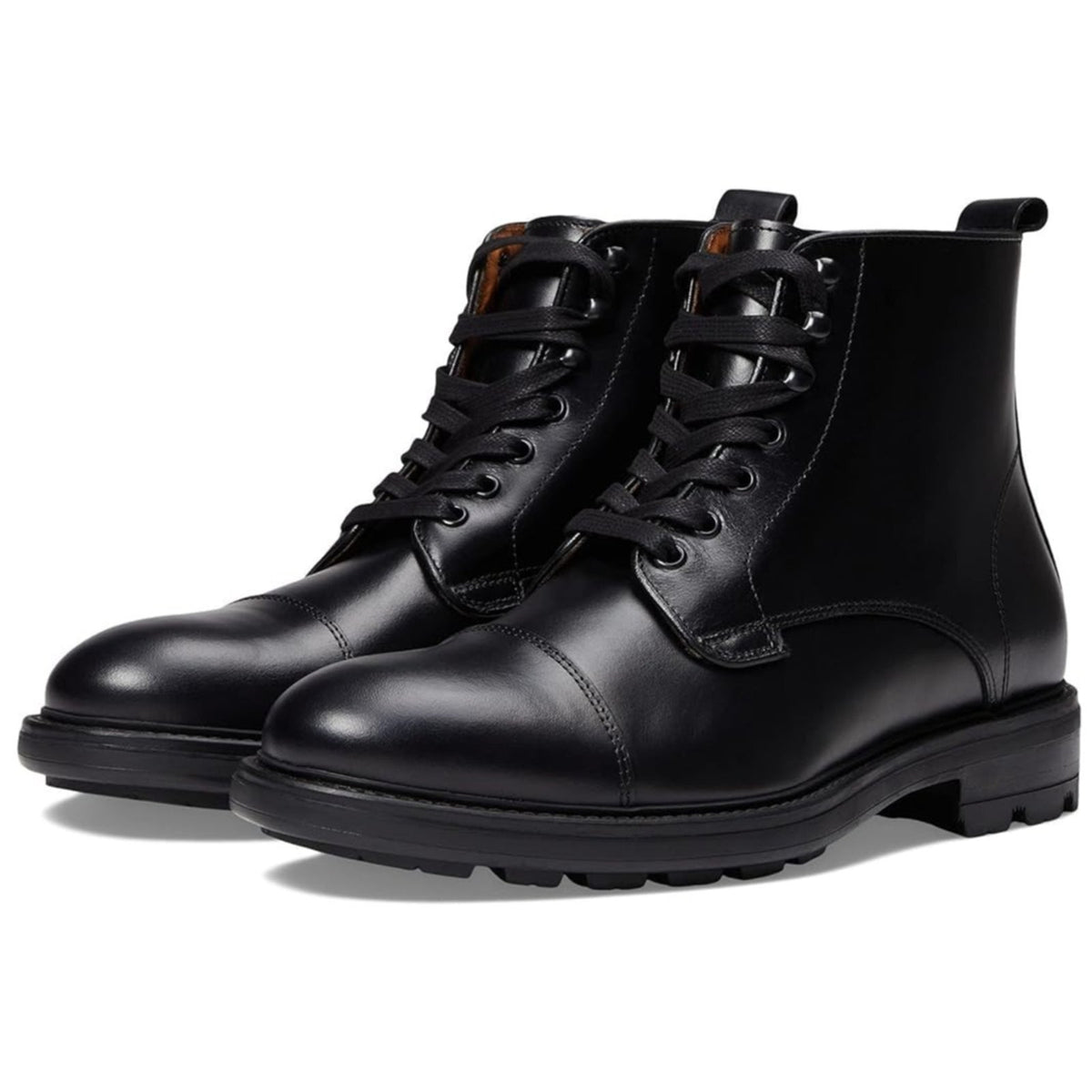 Bruno Magli King Men's Boots Cap-toe Lace-up Black Leather 9.5 M