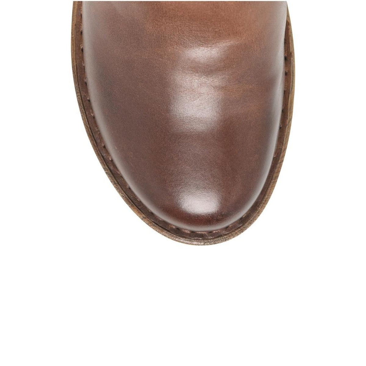 Born Capella Leather Zip Up Ankle Boot Chunky Heel Women's Sz 10 M Brown