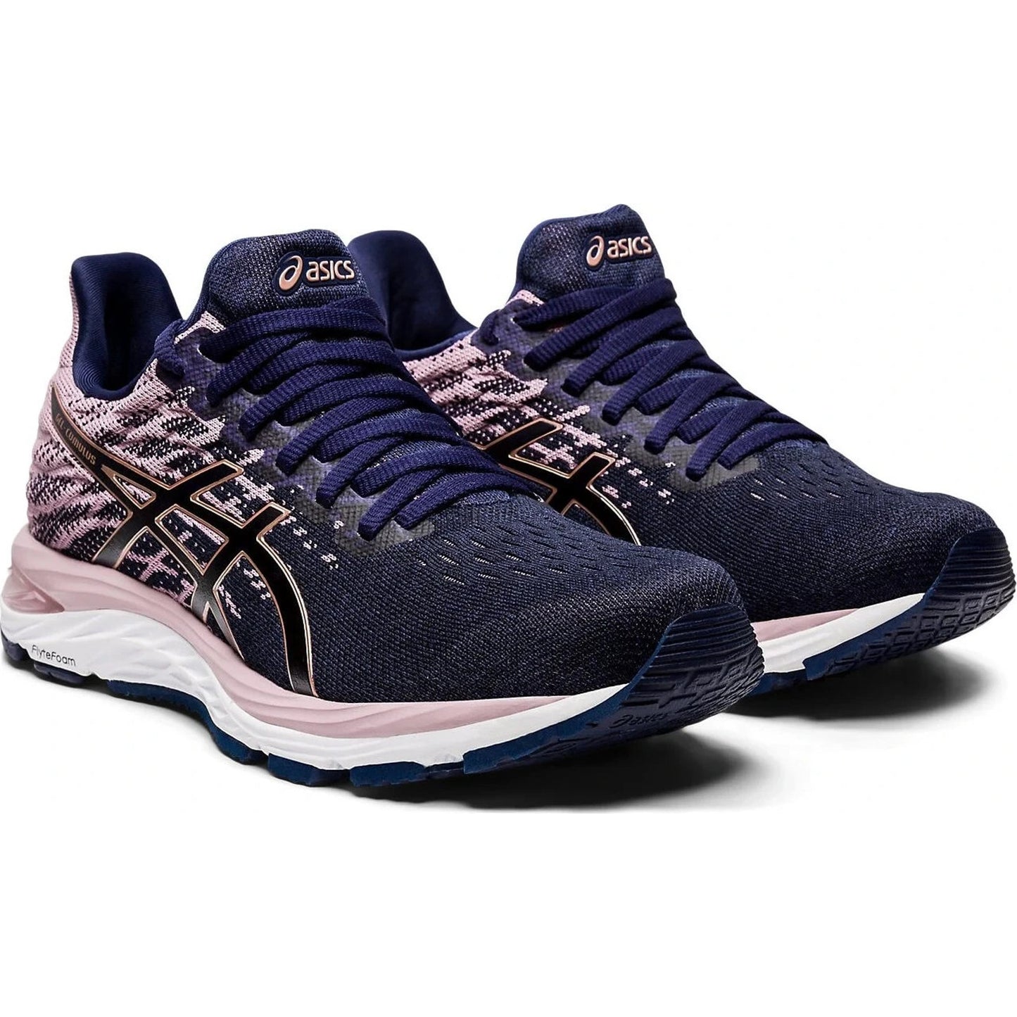 ASICS Womens Gel-Cumulus 21 Knit Running Shoes Peacoat/Rose Gold Sneaker Size 6