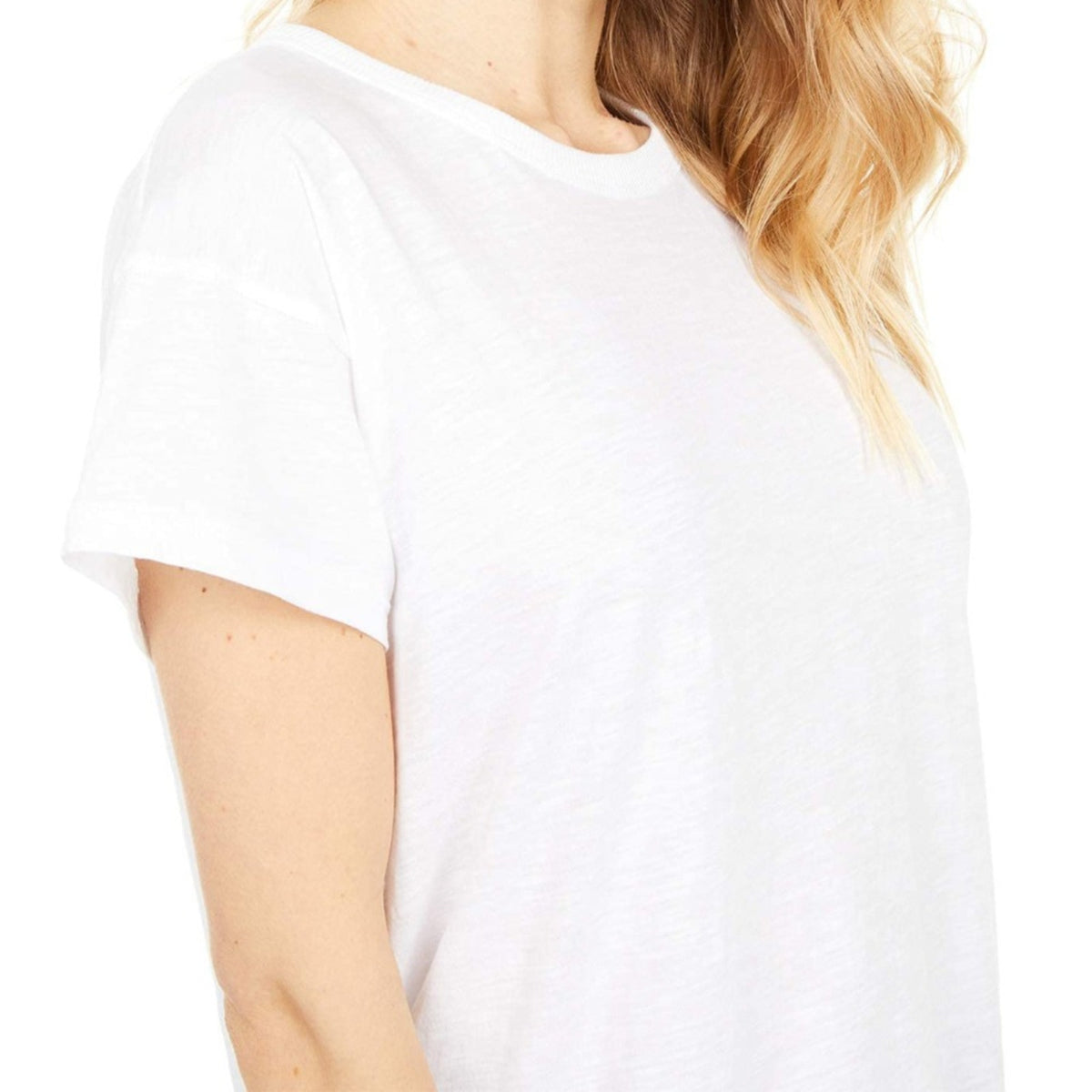 MADEWELL Women’s White Short Sleeve Whisper Cotton Rib Crew Neck Tee Medium