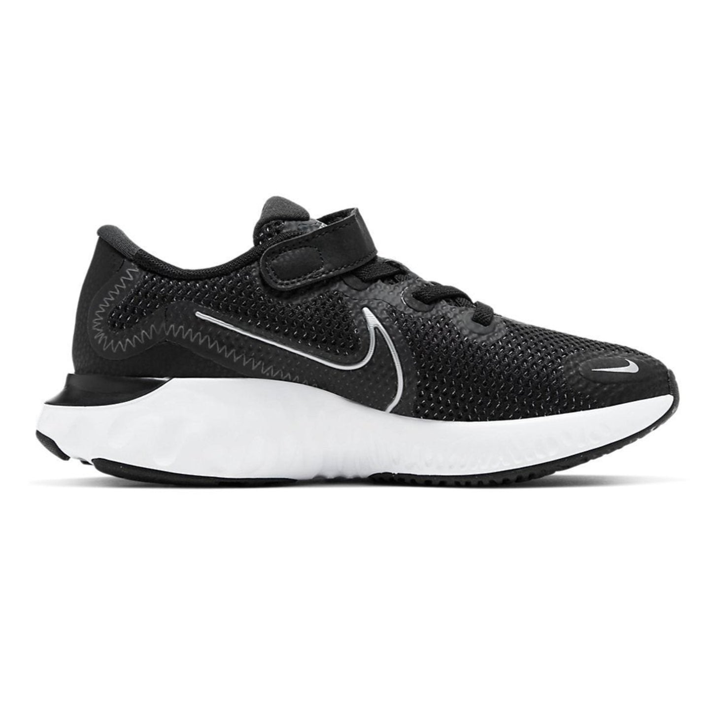 Nike Renew Run hook and loop Little Kid Running Shoes CT1436-091 Black size 2.5Y
