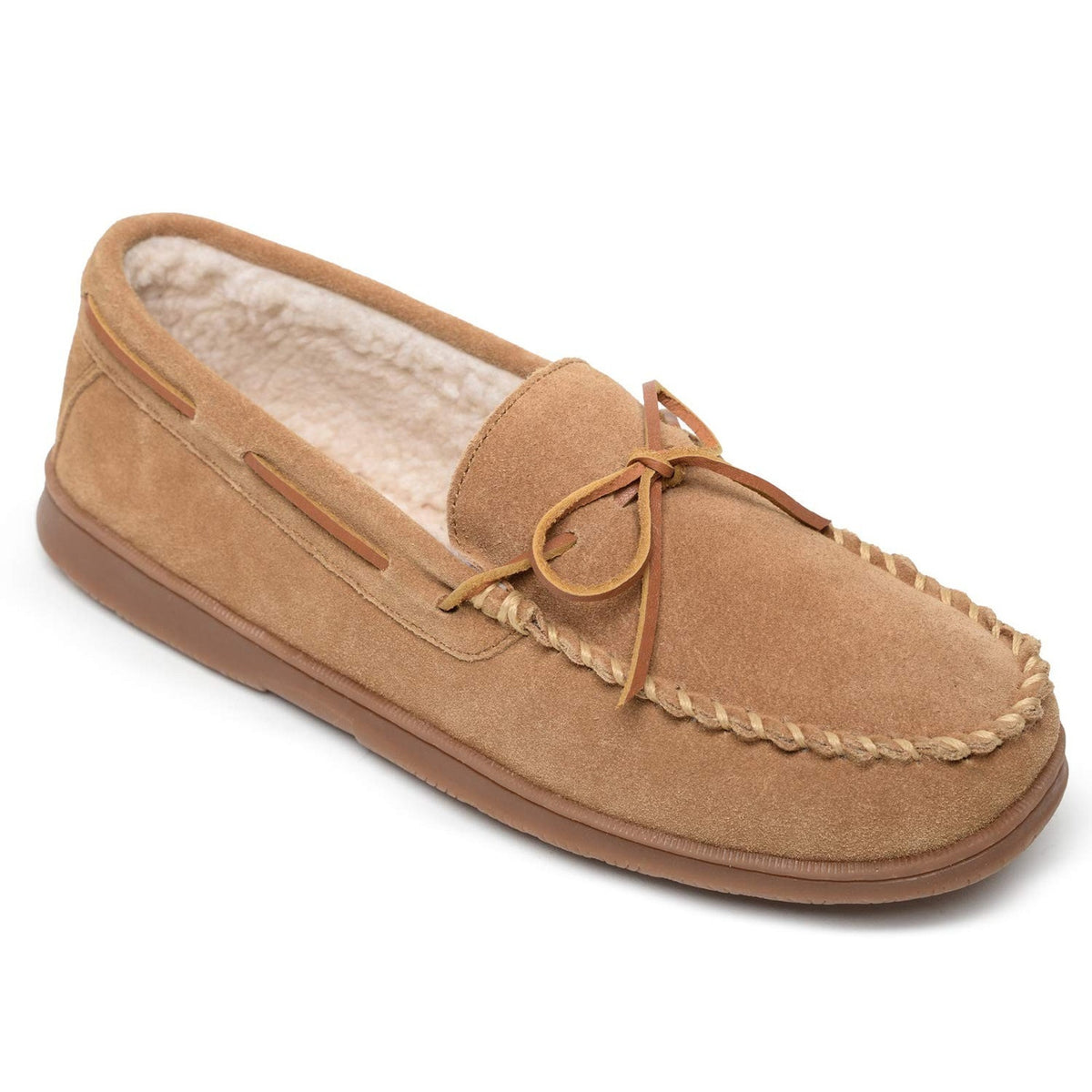 Sperry Top Sider Mens Brandon Moccasin Slipper Leather Suede Faux Fur Brown 12
