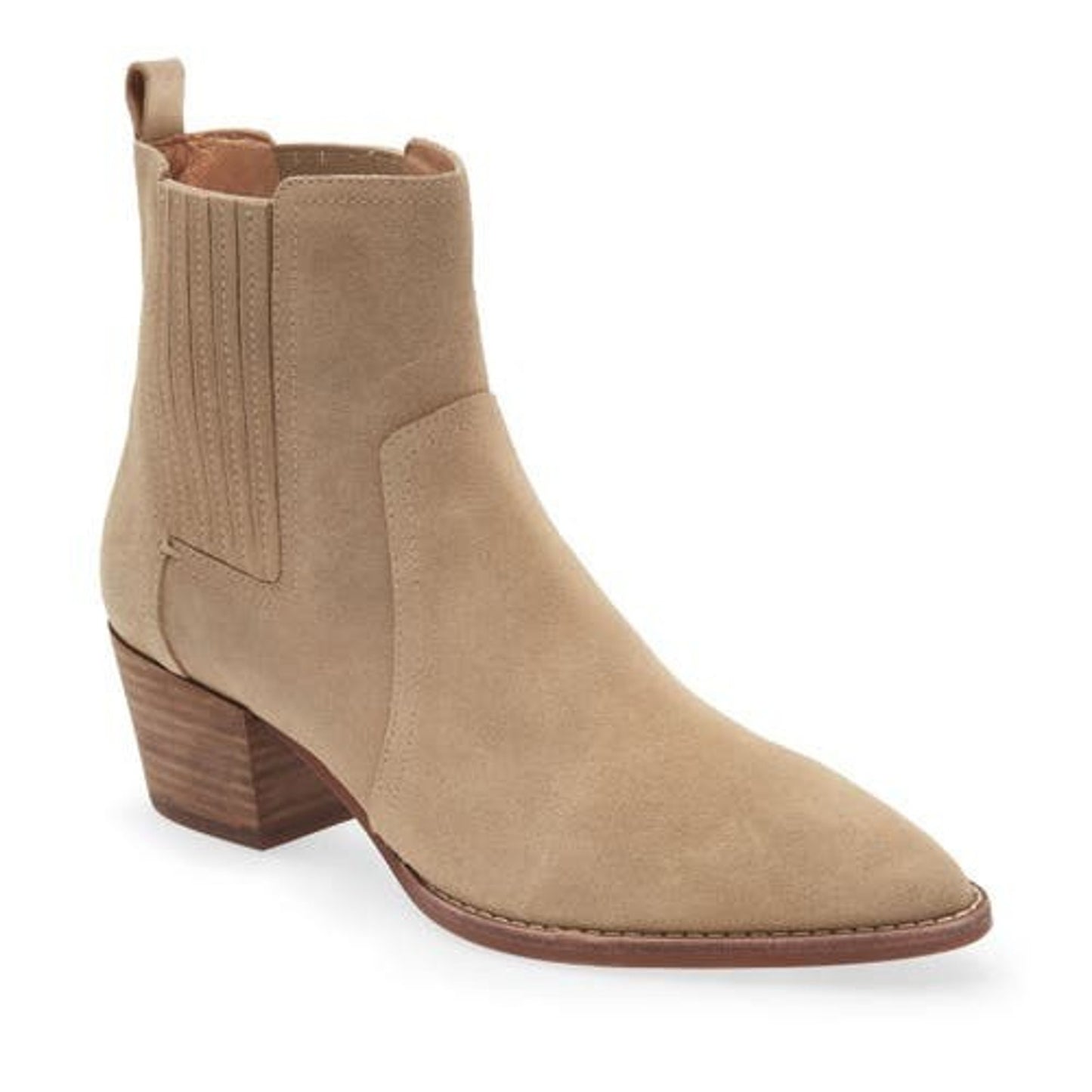Madewell Western Chelsea Boot in Oiled Suede Walnut Shell Beige Size 7 M