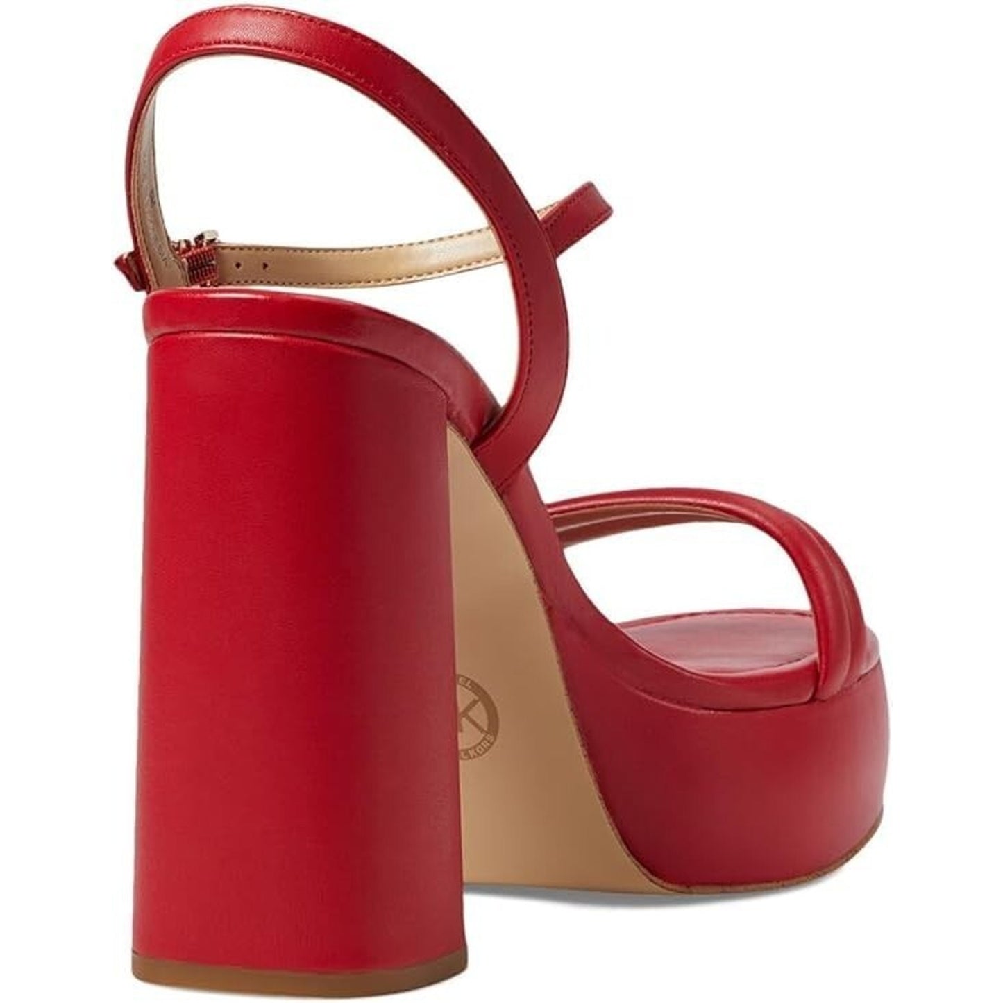Michael Kors Laci Platform Sandals Crimson Red Leather Women's Size 8 M Heels