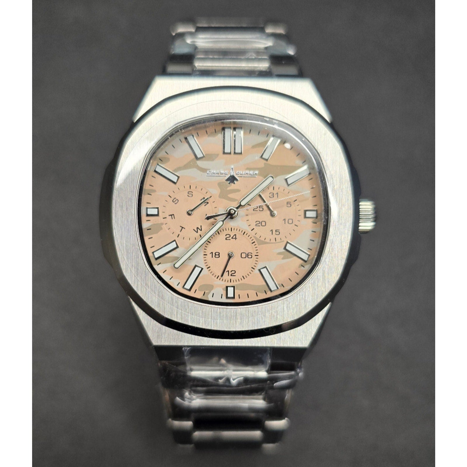 Chase Durer 41 mm Steel Tone Chronograph Mens Watch Stainless steel CHASE-DURER
