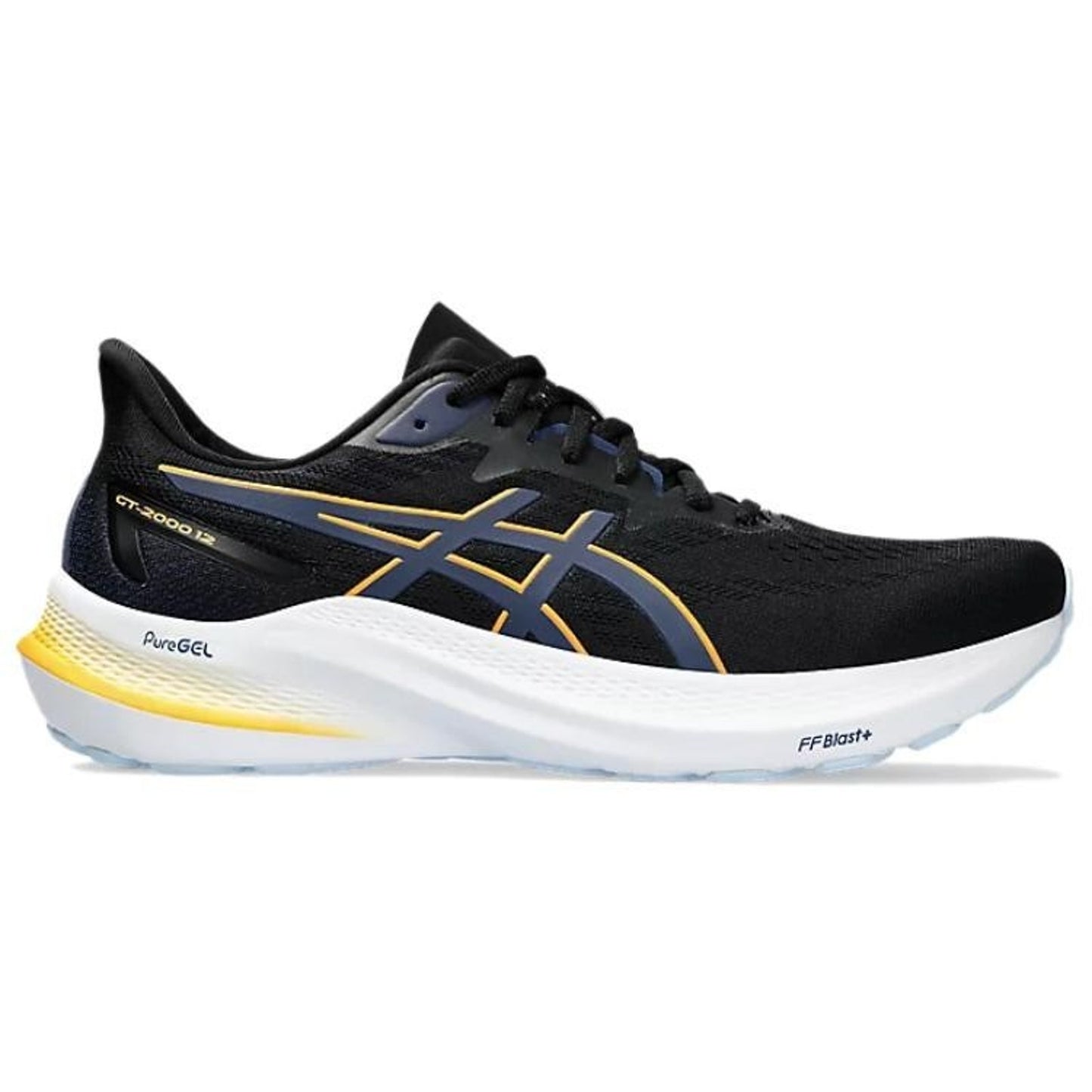 ASICS Men's GT-2000 12 Running Shoes Black / Fellow Yellow 11.5 M