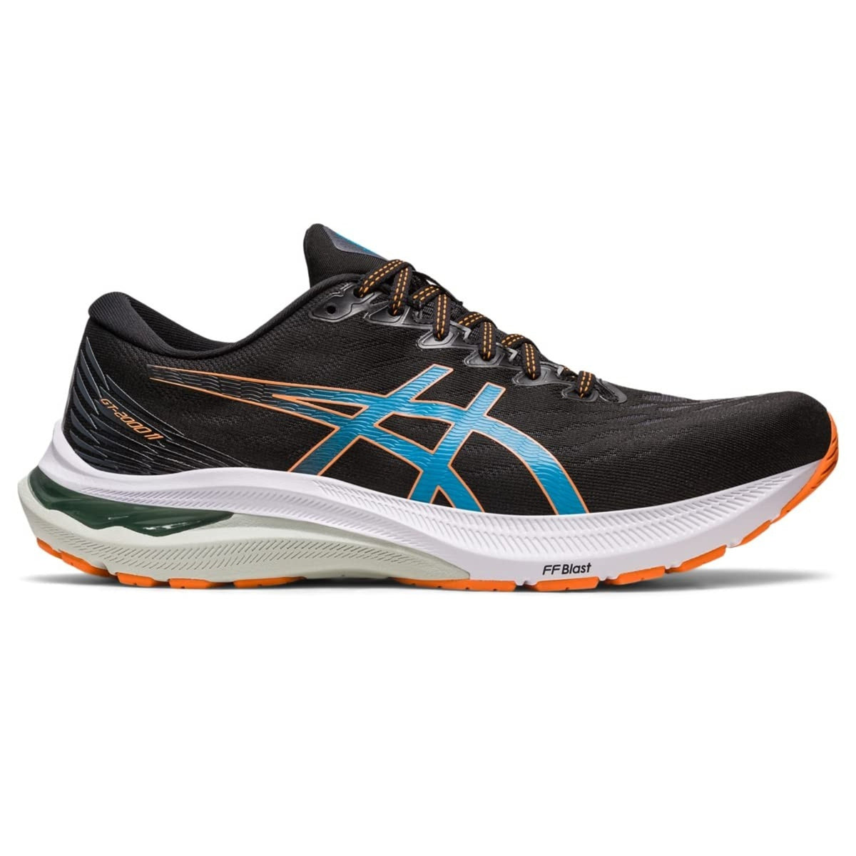 ASICS GT-2000 11 Men's Running Shoes - Sun Peach Black Mesh Size 9