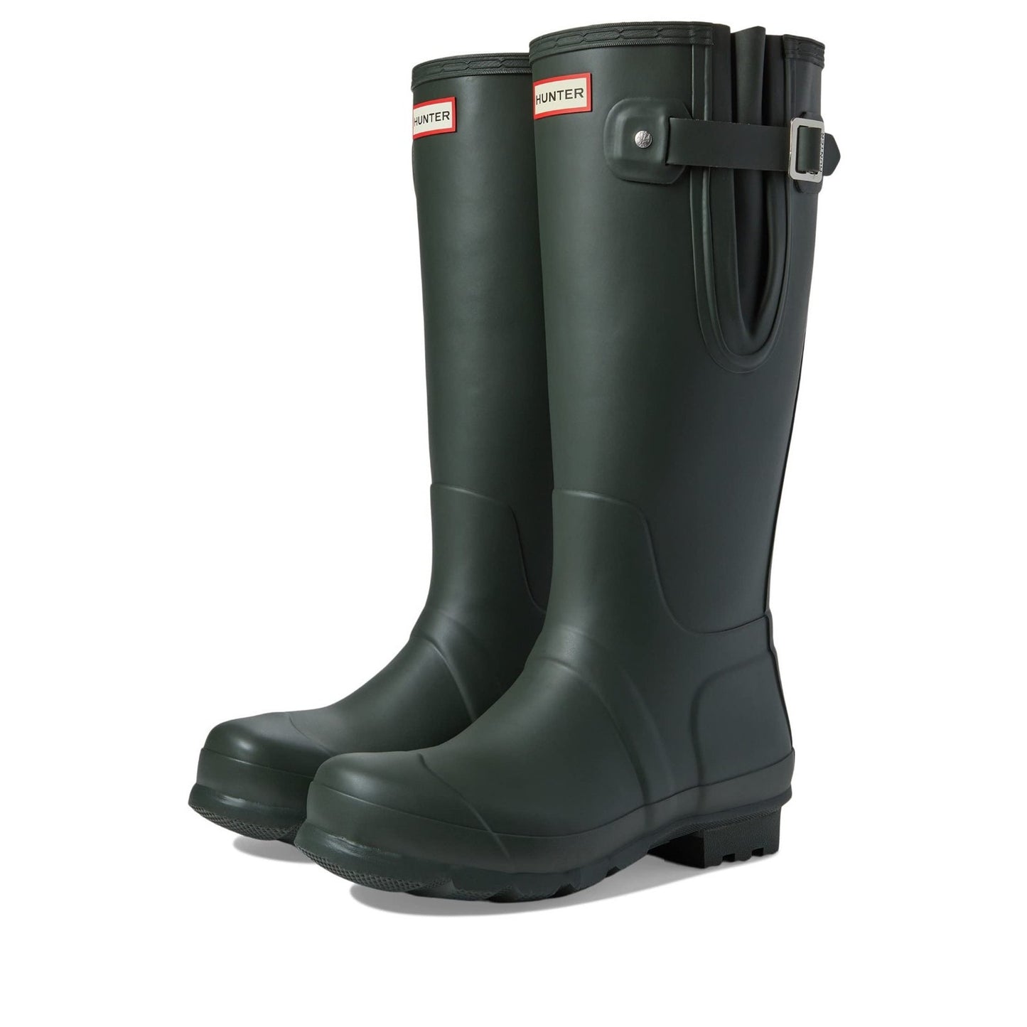 NEW HUNTER Men's ORIGINAL TALL RAIN BOOTS WATERPROOF Side Adjust Dark Olive 9 M