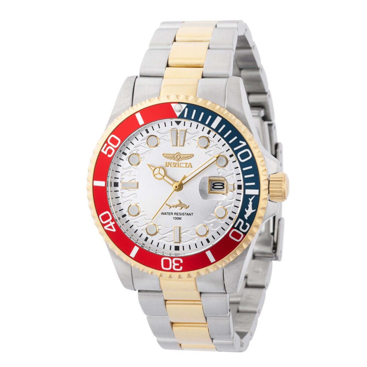 Invicta Men's Watch Pro Diver Quartz Silver Dial Two Tone Steel Bracelet Invicta