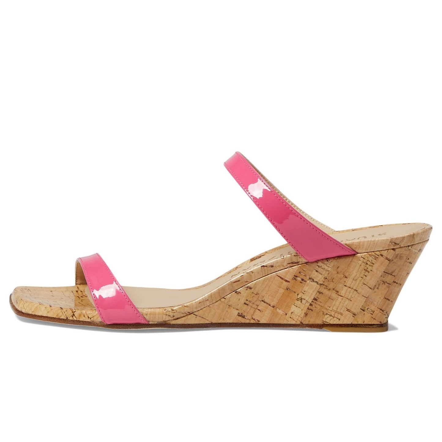 STUART WEITZMAN Aleena 50 Wedge Sandal Womens 8 B Hot Pink Slide Cork